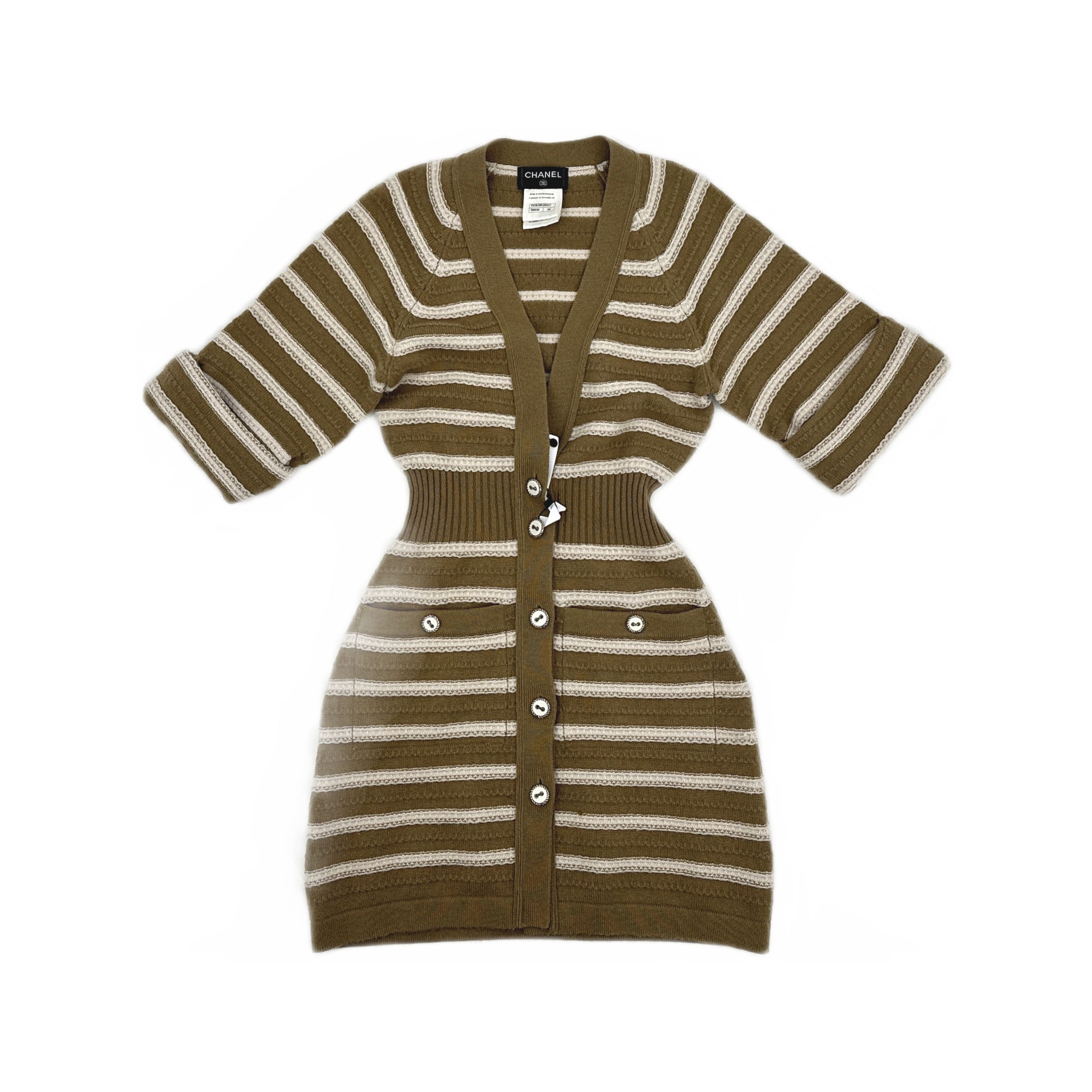 Chanel Chanel Striped Knit Button Up Dress Size 34 Size XS / US 0-2 / IT 36-38 - 1 Thumbnail