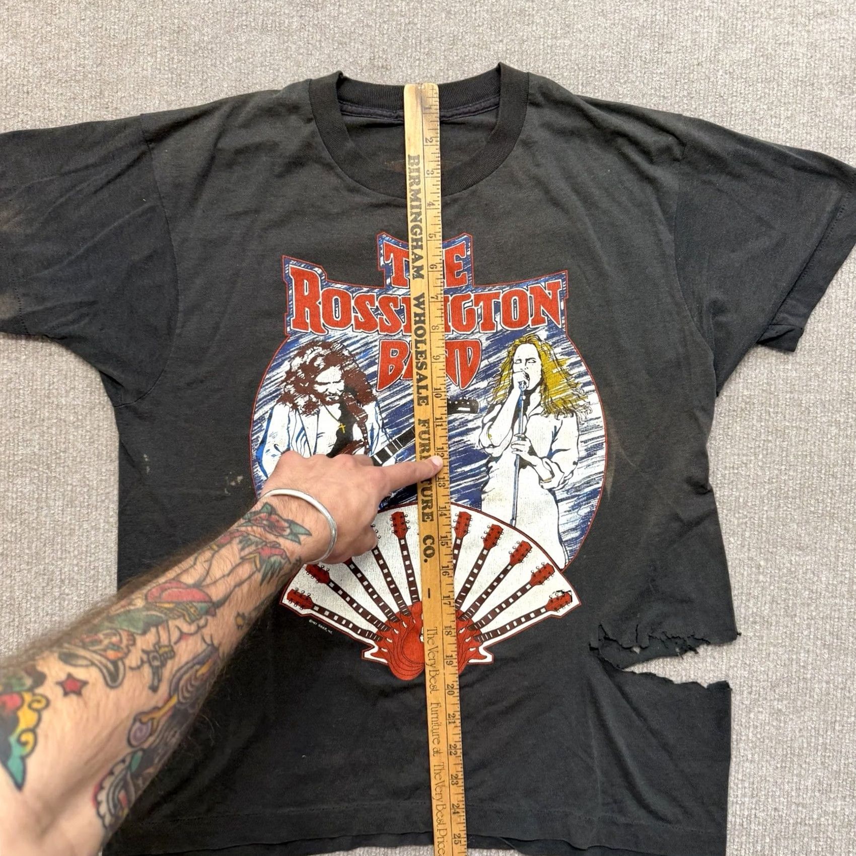 Thrasher VINTAGE Rossington Band Tour T Shirt Mens L 1987 Thrashed Tee Black 80s Size US L / EU 52-54 / 3 - 7 Thumbnail