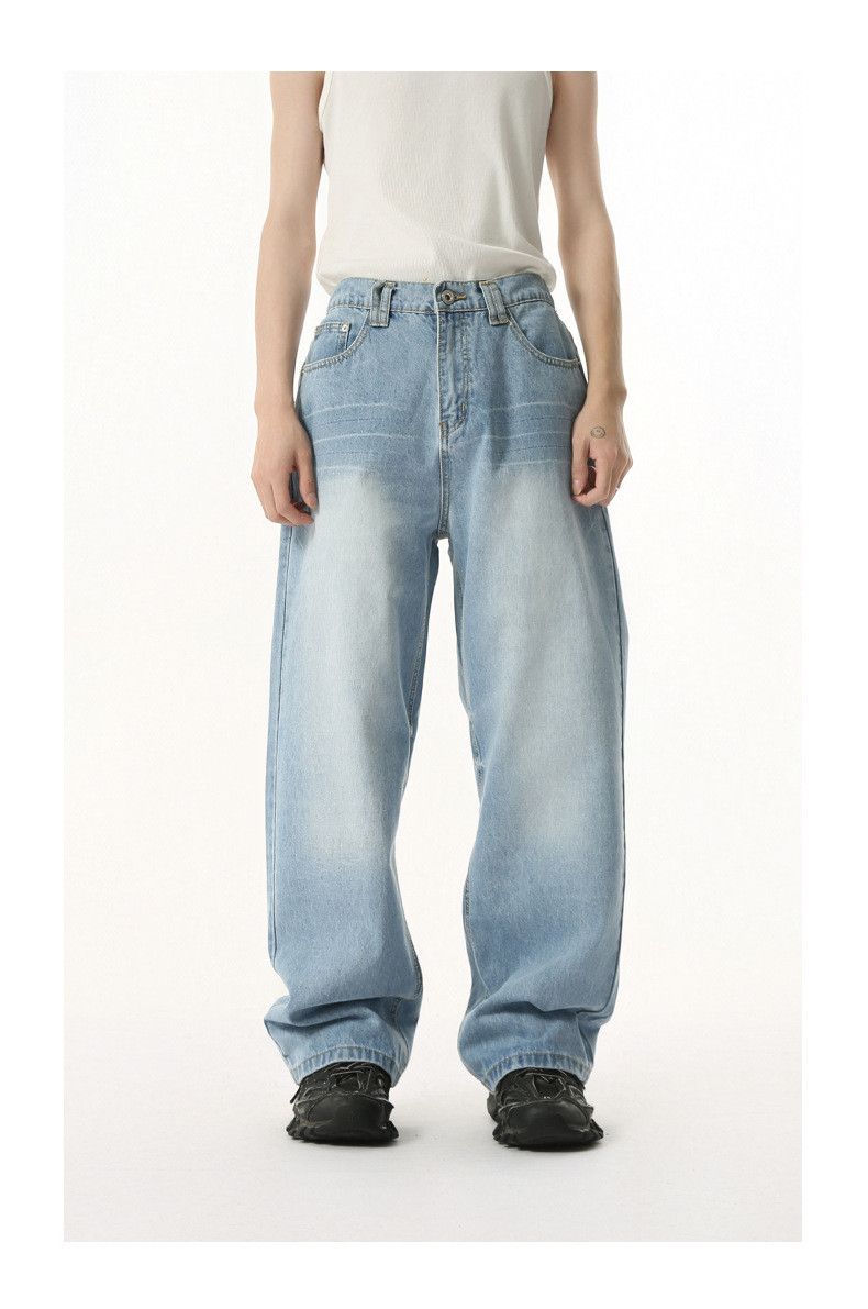 Japanese Brand Japanese style retro light-wash straight leg loose jeans Size US 32 / EU 48 - 1 Thumbnail