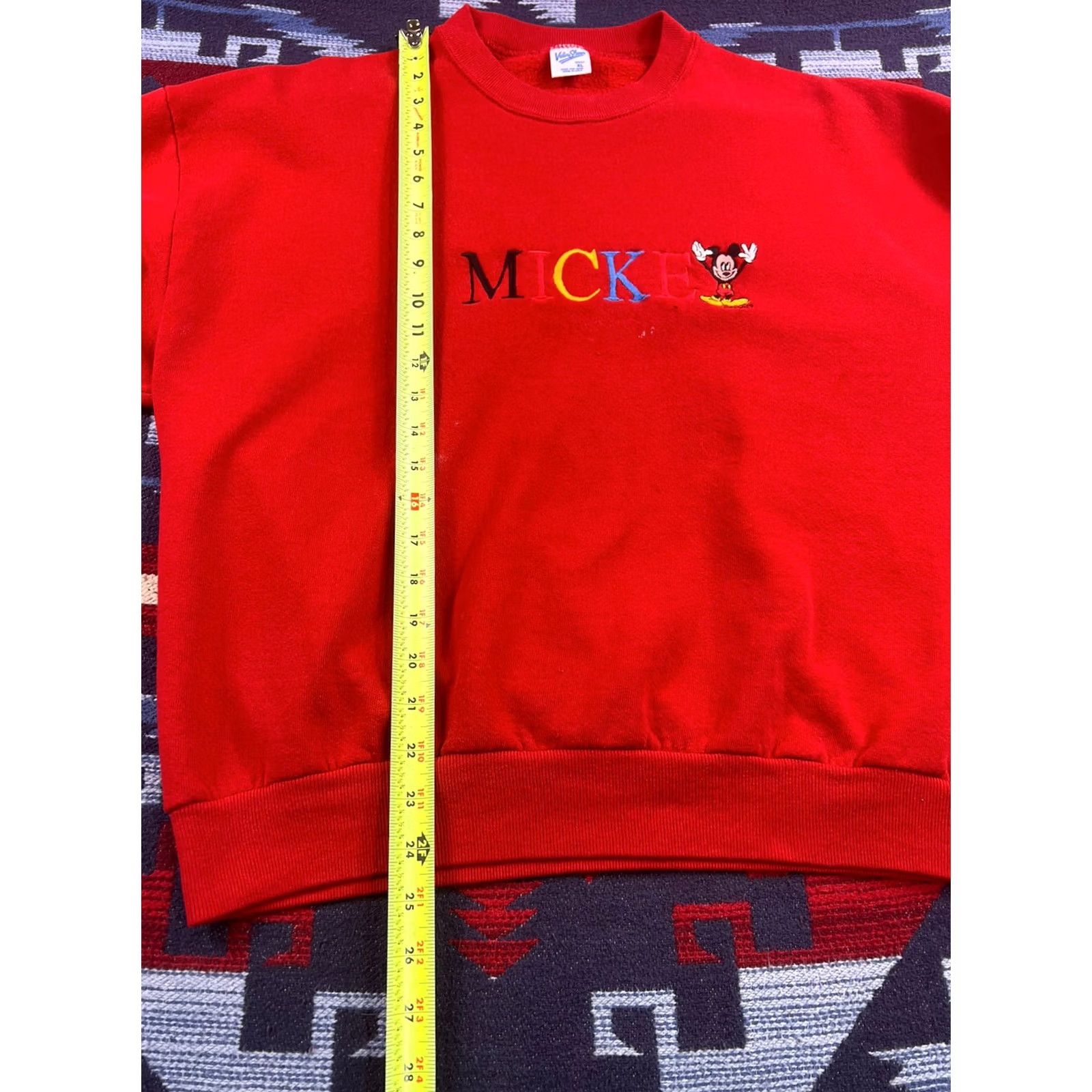 Velva Sheen VINTAGE Mickey Mouse Sweatshirt Walt Disney L/XL Velva Sheen Crew Neck Red 80s Mens Large Boys Girls (adjusted) Size US L / EU 52-54 / 3 - 6 Thumbnail