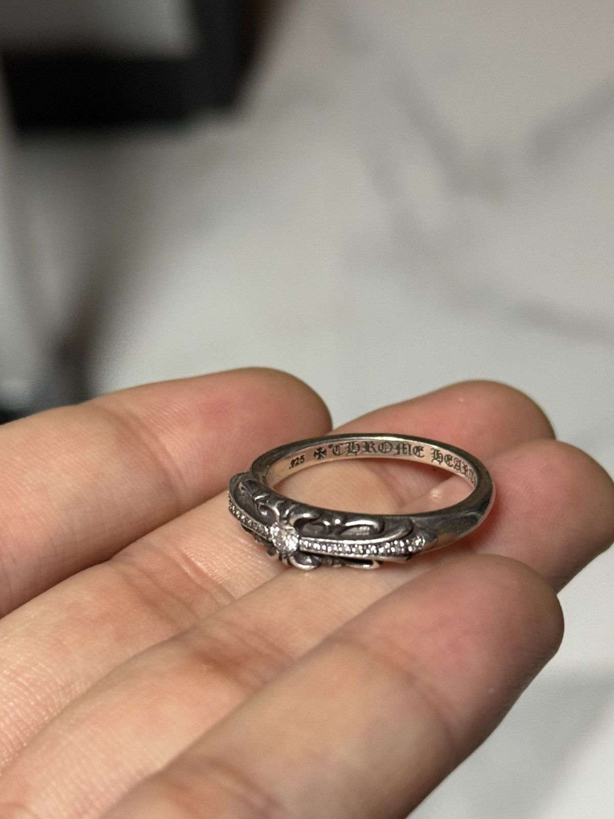Chrome Hearts Chrome hearts factory set pave mini floral ring Size ONE SIZE - 16 Thumbnail