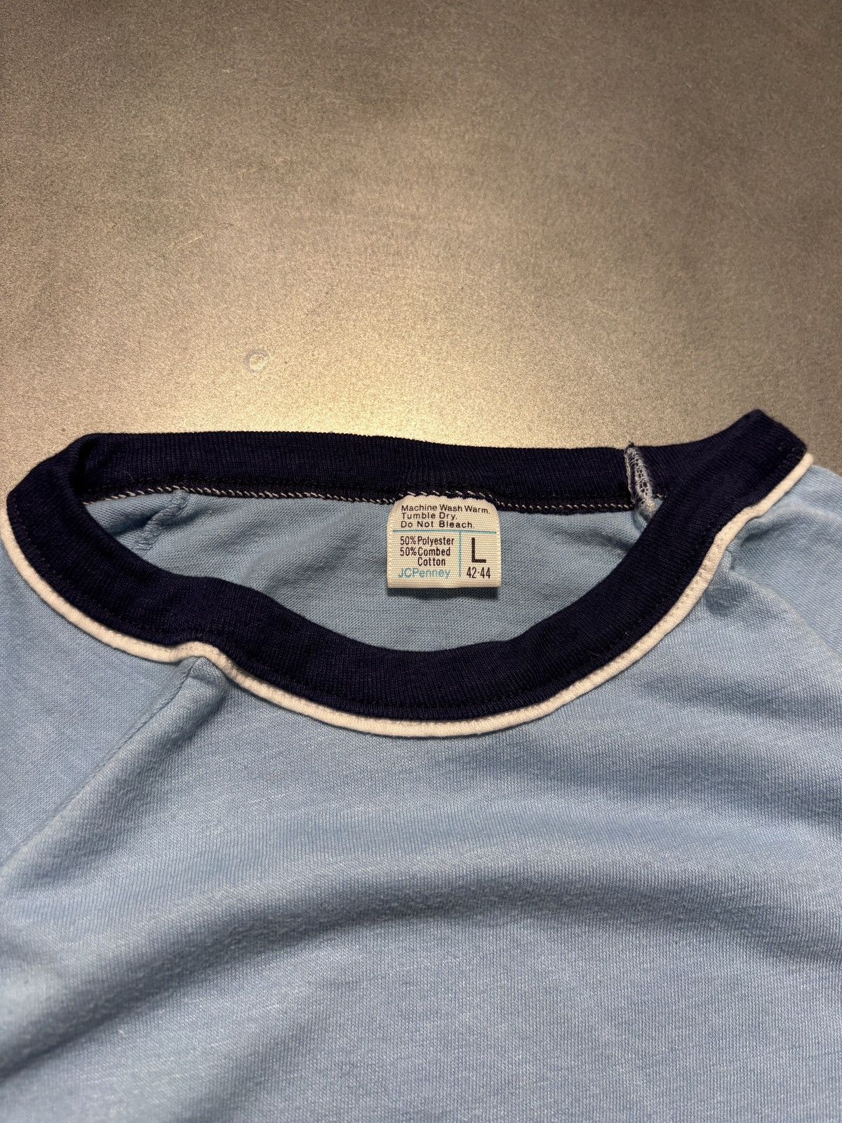 JCPenney 1970s Ringer Tee 70s Vintage JC Penney Raglan Blank USA Baby Size US S / EU 44-46 / 1 - 3 Thumbnail
