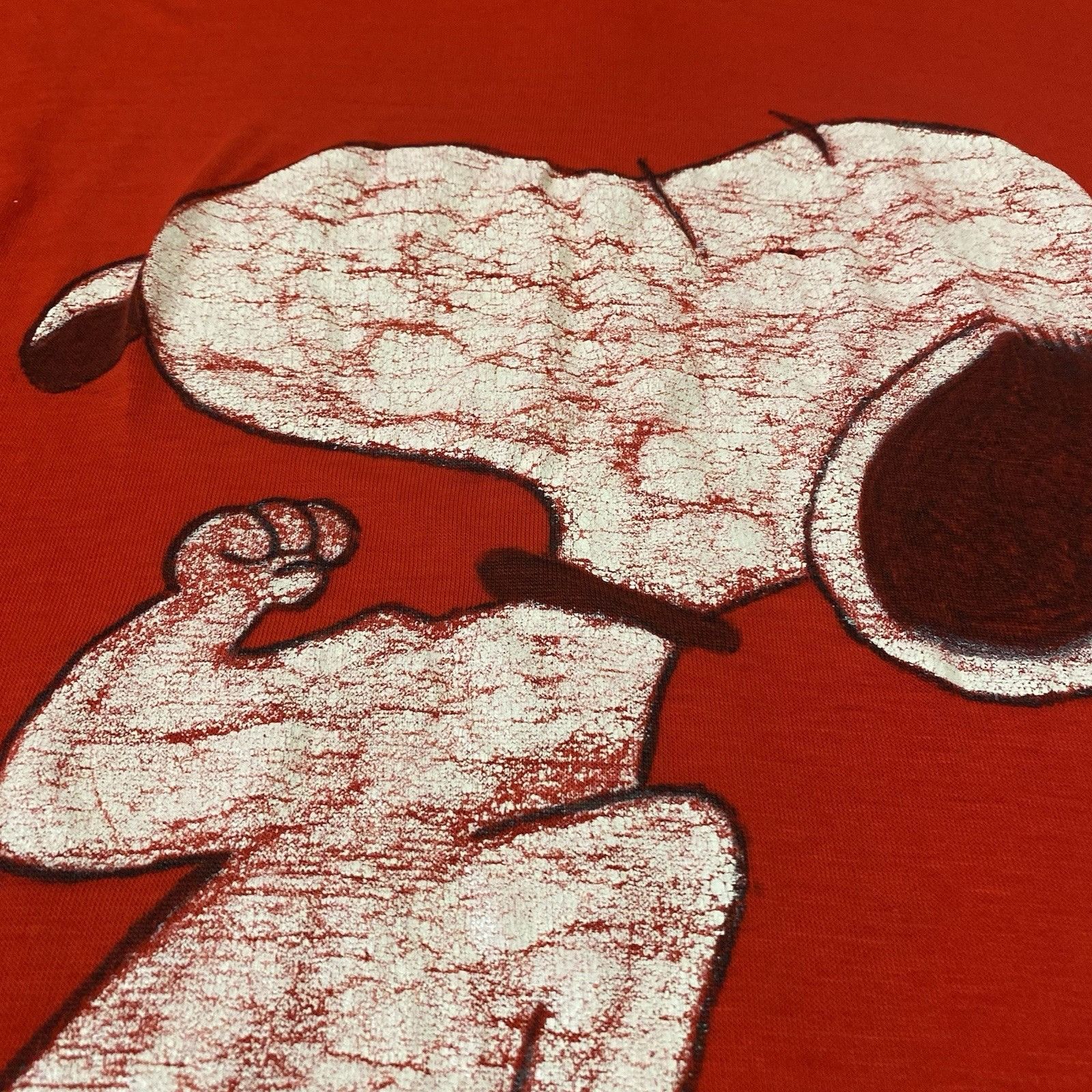 Other RARE Vintage 70s Custom Snoopy Flexing Red Repaired ZipUp Ho Size US L / EU 52-54 / 3 - 12 Thumbnail