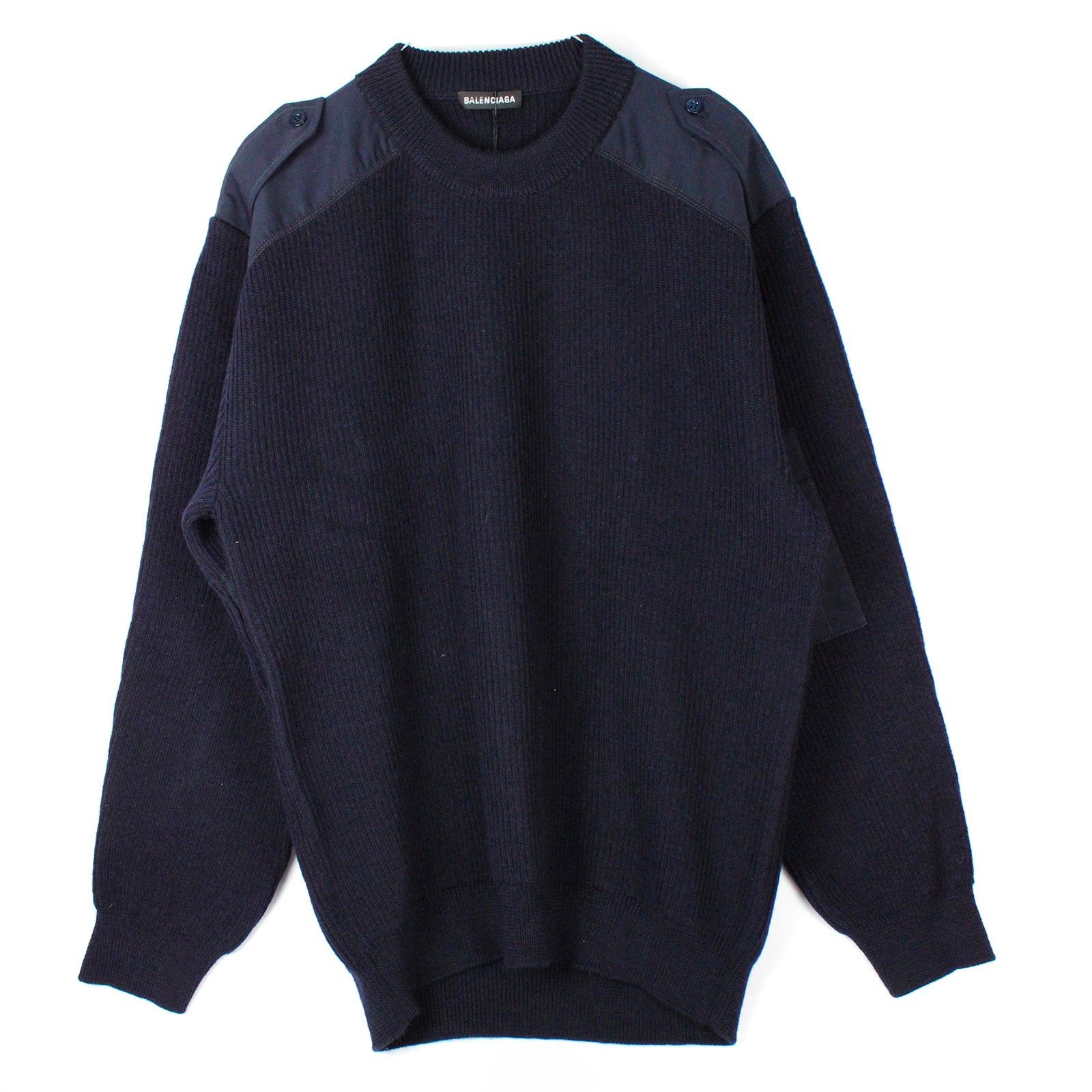 image of Balenciaga - Logo Sweater (Xs) in Navy, Women's