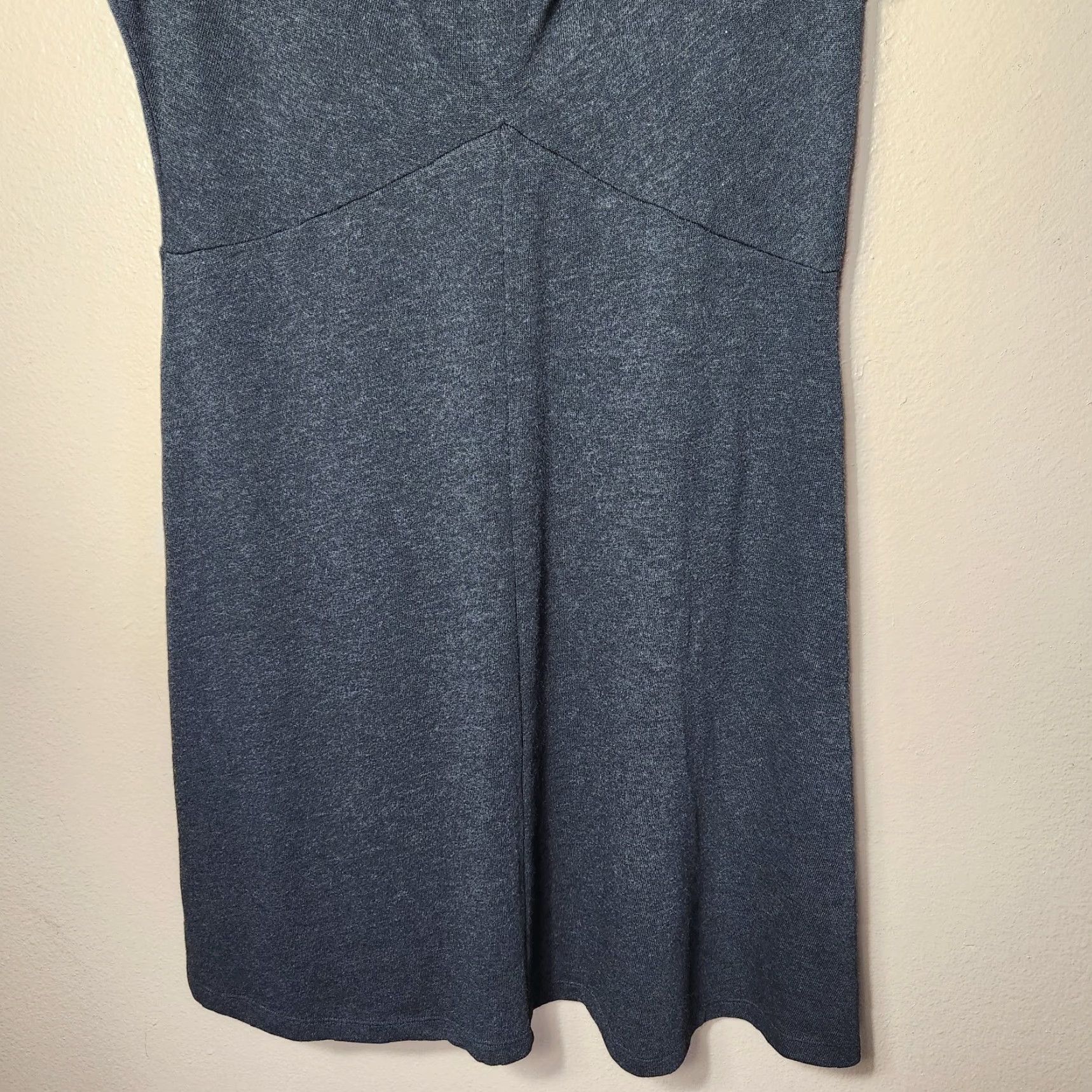 Lands' End Lands' End Charcoal Gray Heather SS Drapeneck Sweater Dress-Size L(14-16) Dress Womens Knit Pullover Dolman Sleeve Size L / US 10 / IT 46 - 4 Thumbnail