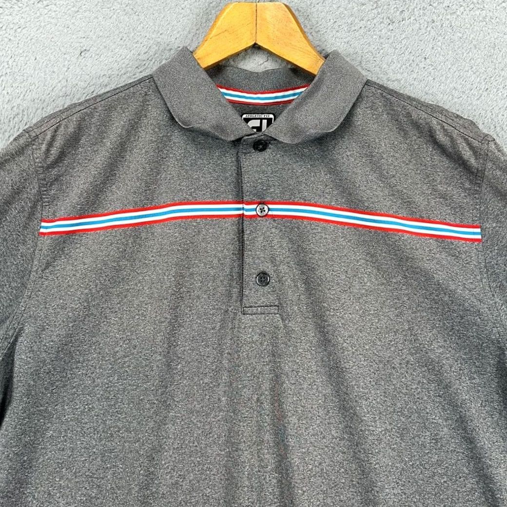 Footjoy FootJoy FJ Golf Polo Shirt Mens Large Grey Striped Athletic Fit Stretch Rugby Size US L / EU 52-54 / 3 - 2 Thumbnail