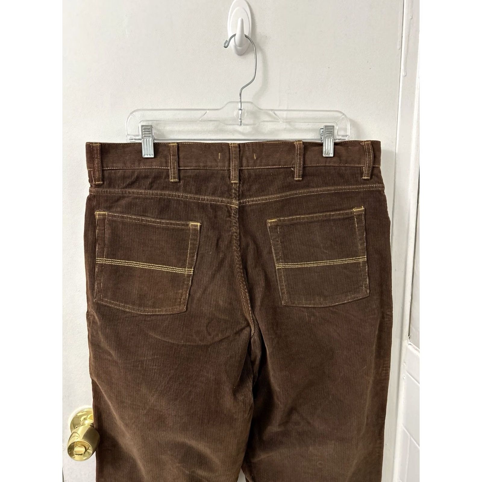 Vintage L.L. Bean Corduroy Pants Mens 36x33 Brown Natural Fit 5-Pocket Straight Leg YKK Zip Fly Regular Rise Size US 36 / EU 52 - 7 Thumbnail