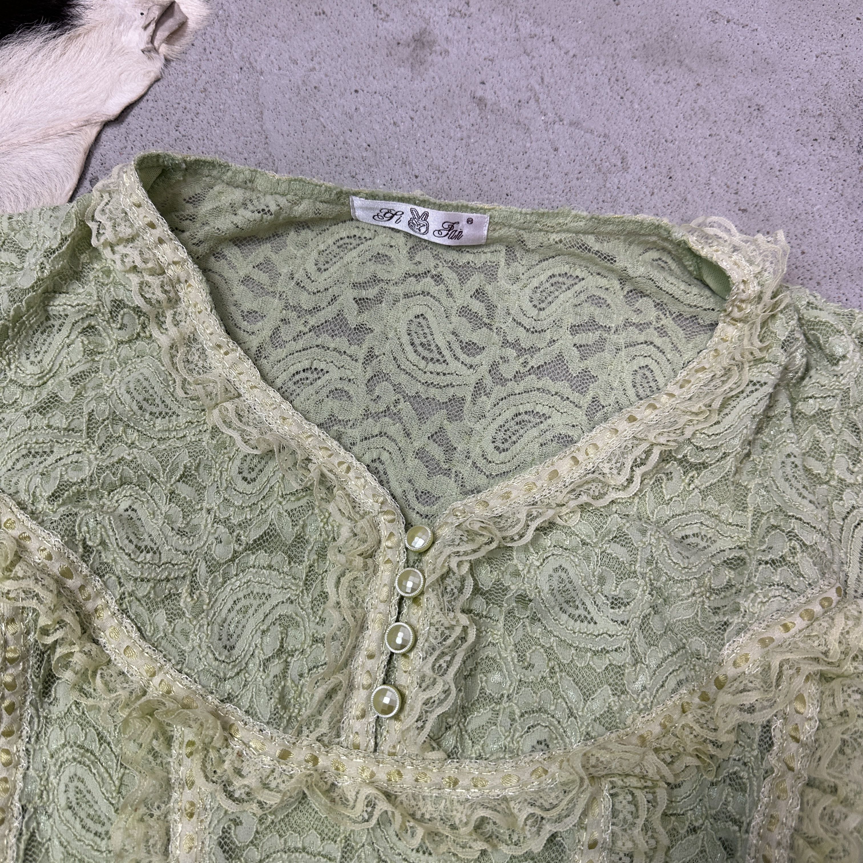 Vintage Vintage Embroined Cottage Mesh Lace Shirt Y2K Size L / US 10 / IT 46 - 4 Thumbnail