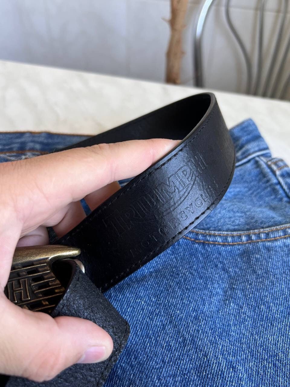Japanese Brand Triumph motorcycle 2000s vintage leather bike moto belt y2k Size ONE SIZE - 4 Thumbnail