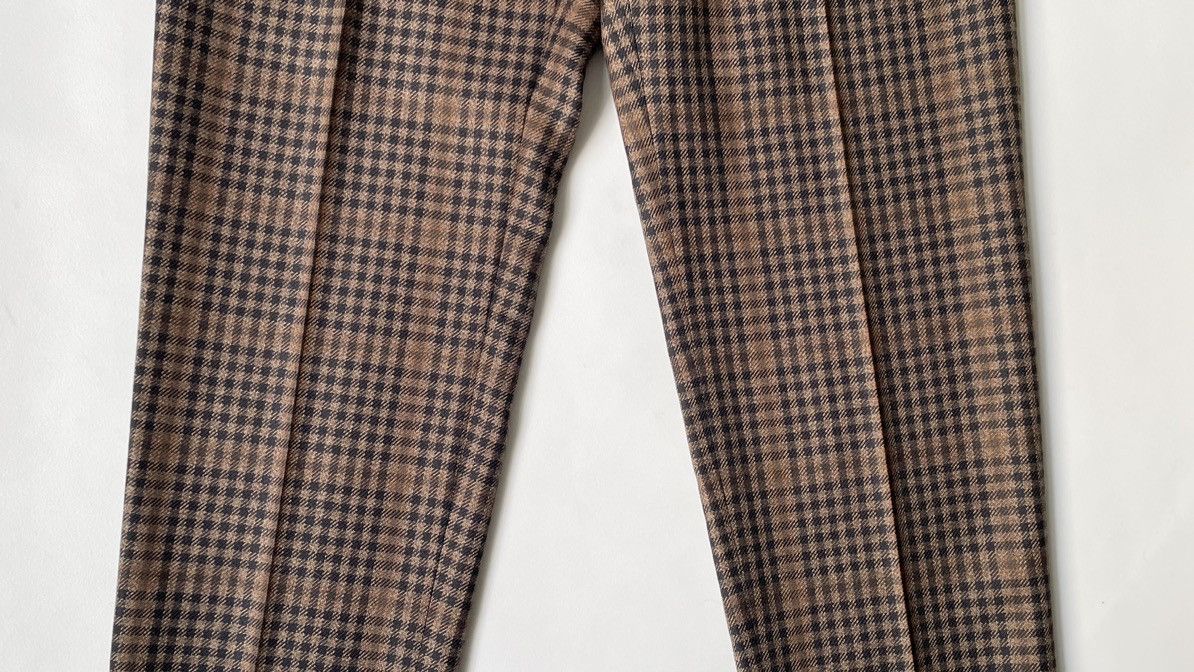 Dries Van Noten A/W 22 Brown Check Wool Trousers Size US 34 / EU 50 - 8 Thumbnail