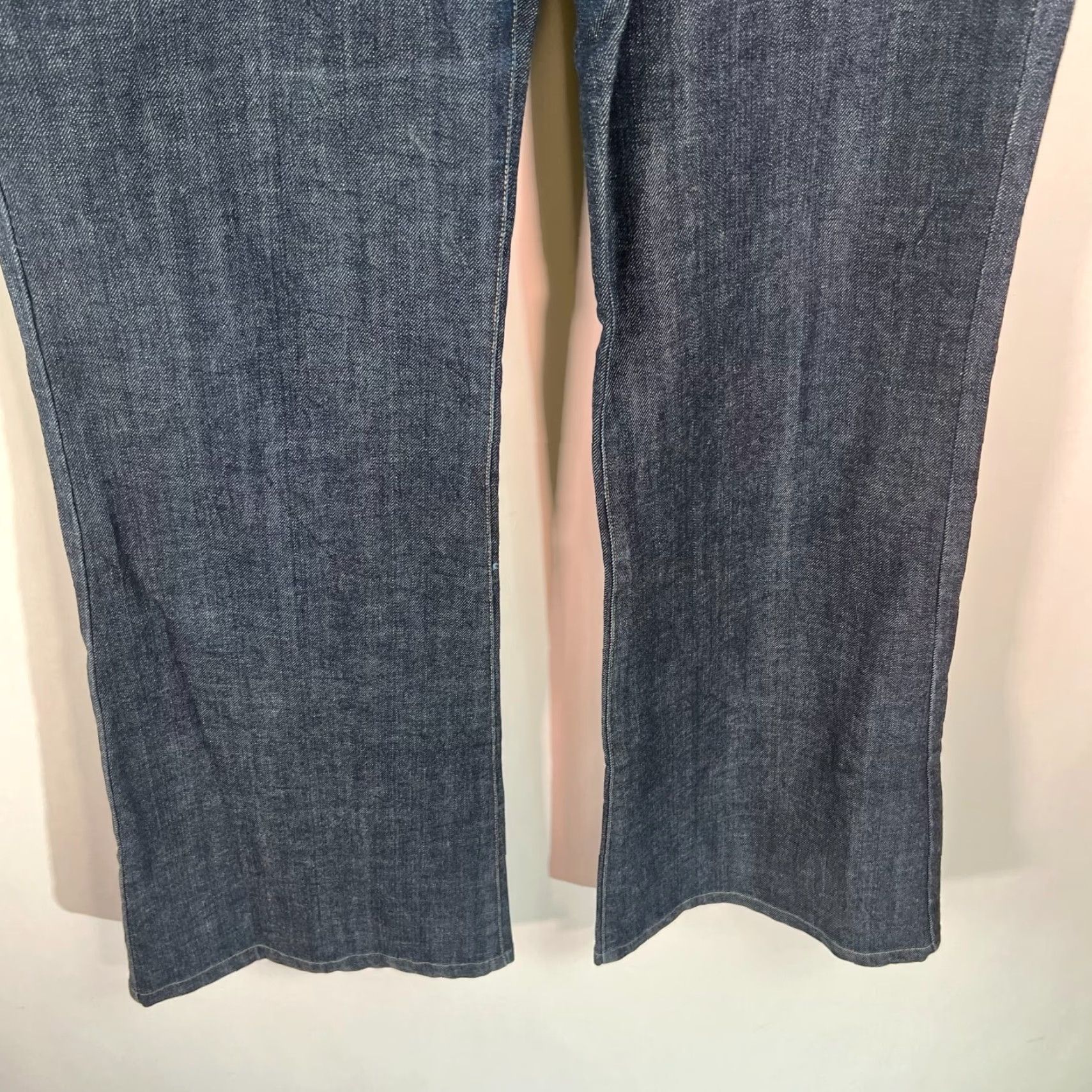 Vintage Tahari Jeans Flared Leg Stretch Blue 32x32 10 Women Denim Cotton Blend Zipper Mid Rise Classic Bootcut Size 10 Size 32" / US 10 / IT 46 - 4 Thumbnail