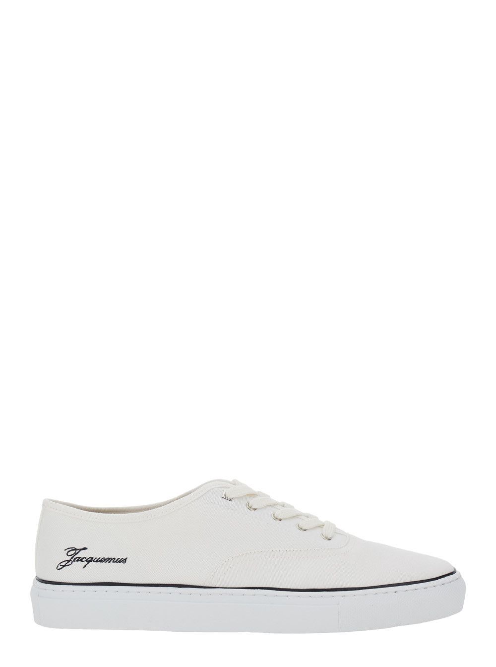 Jacquemus White Sneakers 'LES FEFE' with Contrast Logo in Cotton for Men Size US 9 / EU 42 - 1 Thumbnail