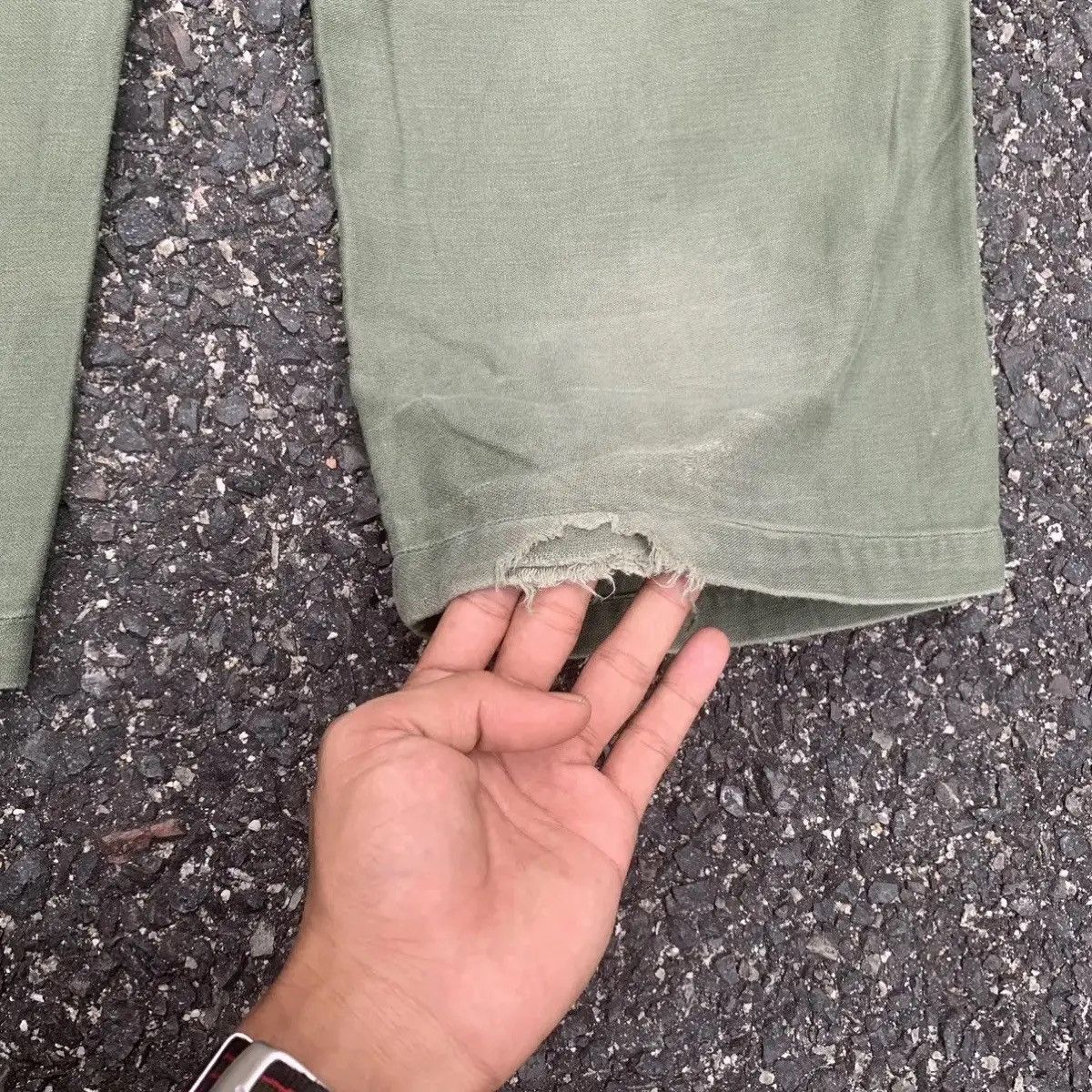 Army Of Me VINTAGE ARMY 29x32 CUSTOM EMBROIDERY TROUSERS FATIGUE FADED Size US 29 - 12 Thumbnail