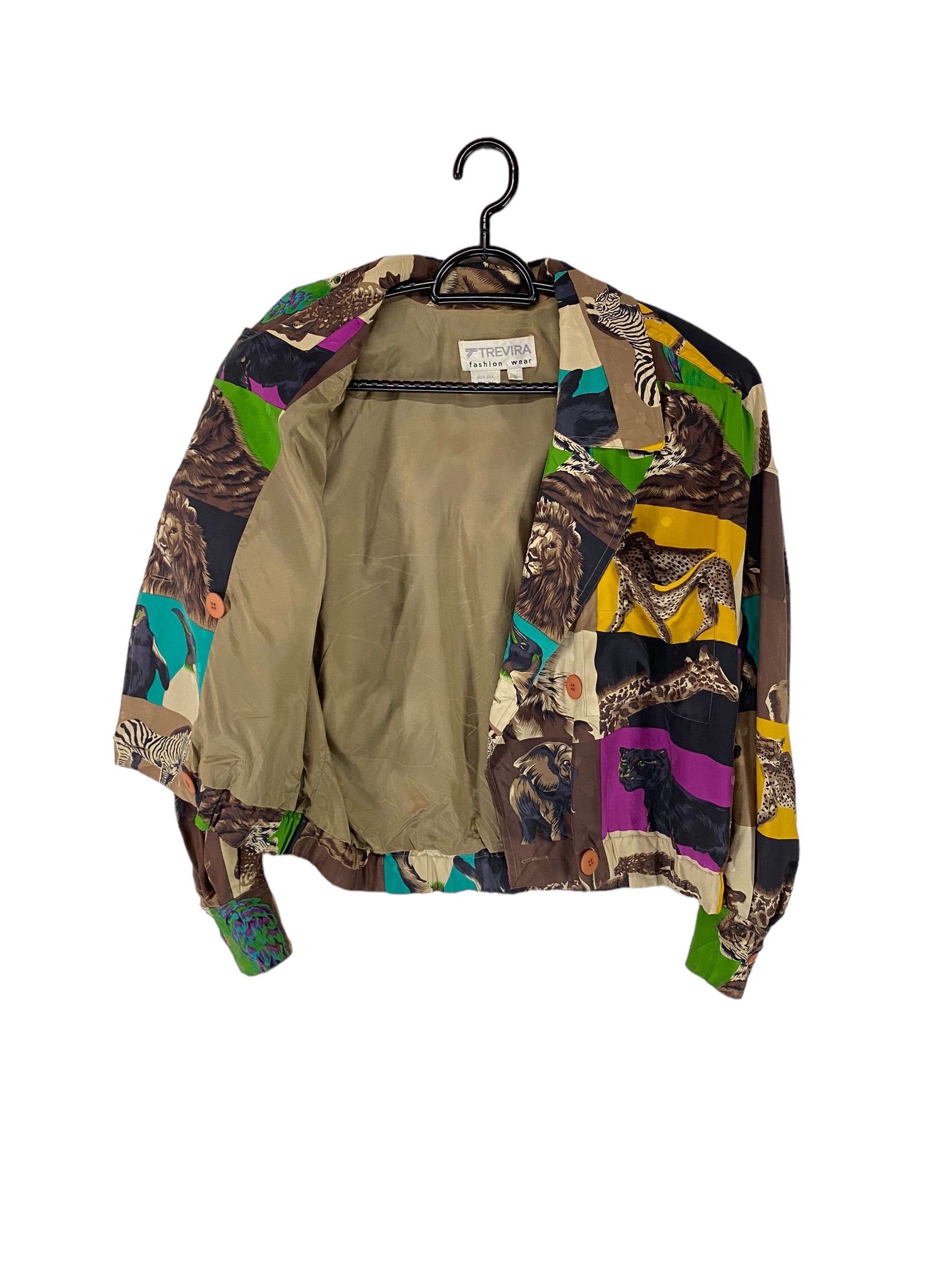 Designer × Japanese Brand Trevira pop art animal print silk bomber jacket Size S / US 4 / IT 40 - 3 Thumbnail