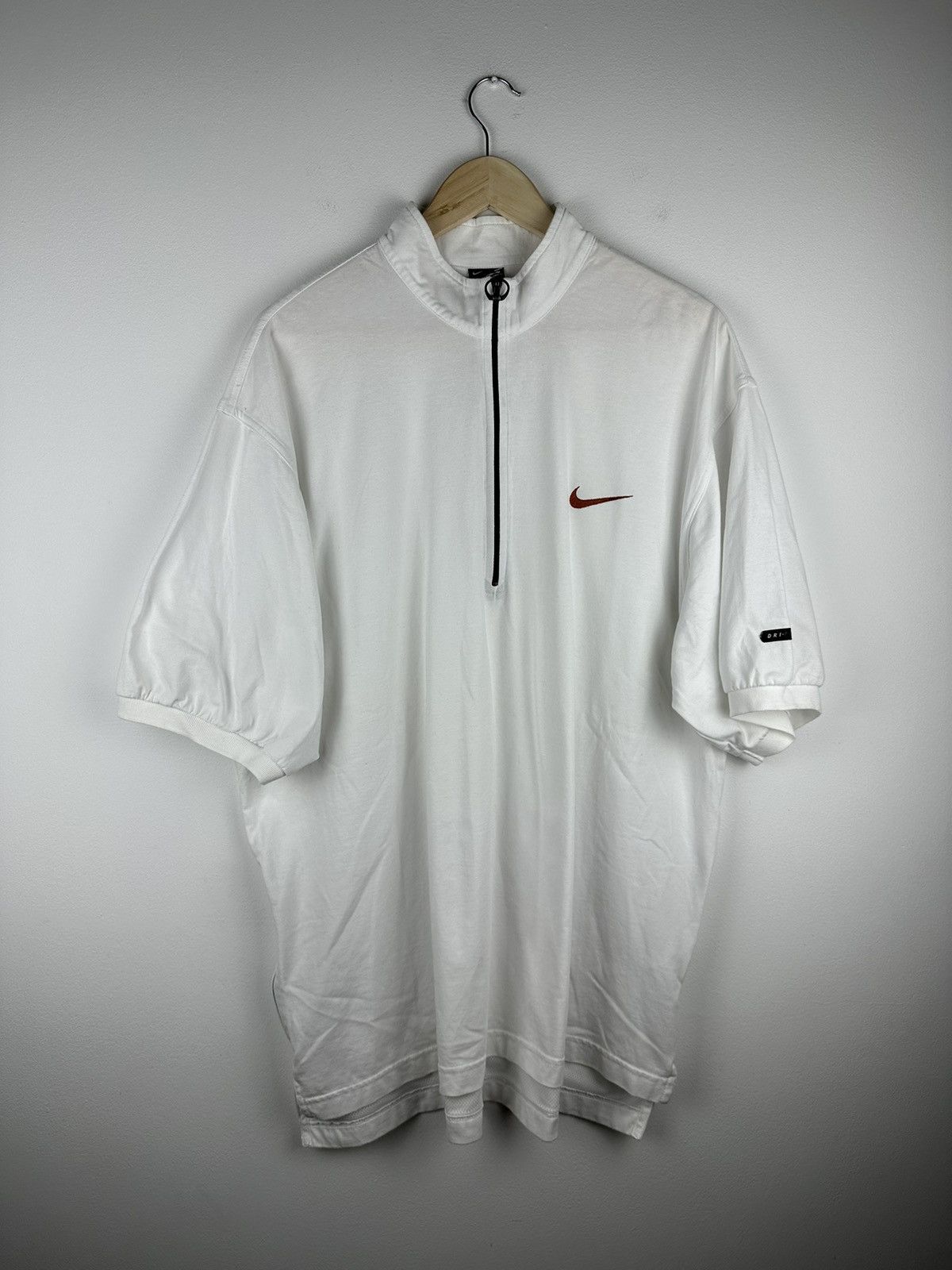 image of Andre Agassi x Nike Vintage Nike Agassi Challenge Court Half-Zip Short Sleeve in White (Size 2XL)