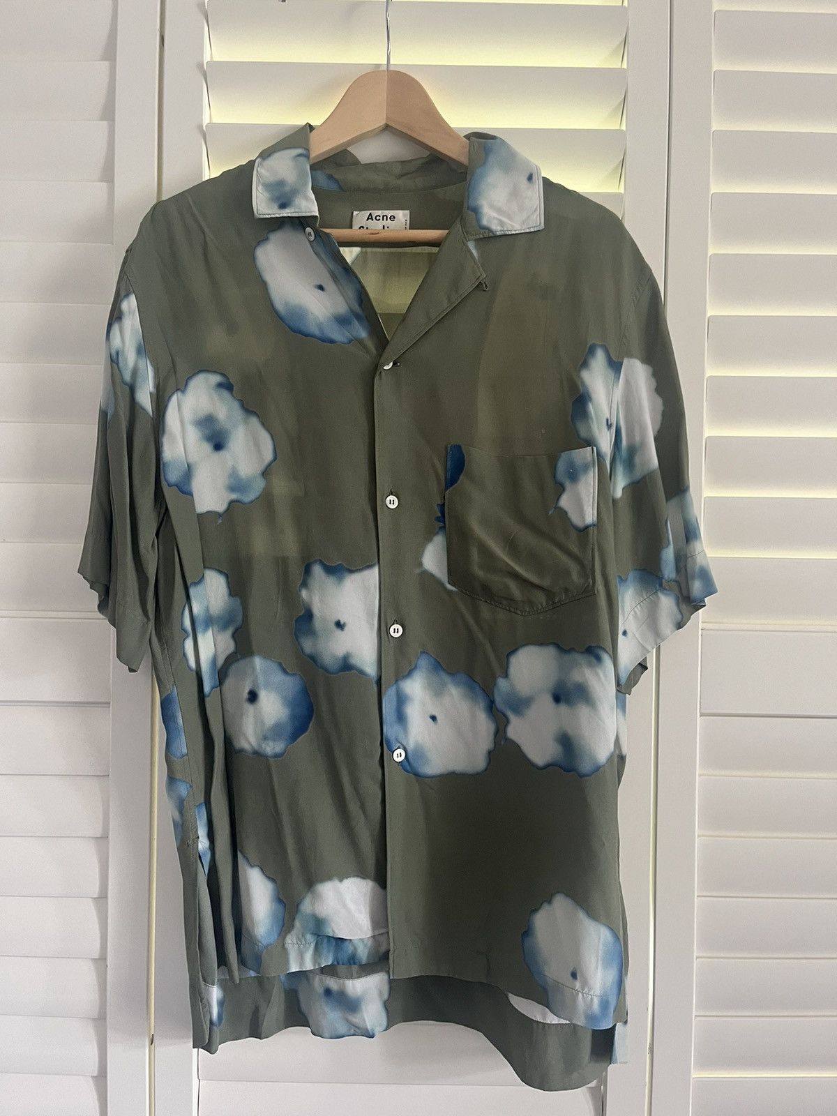 image of Acne Studios Elms Shirt in Green, Men's (Size Medium)