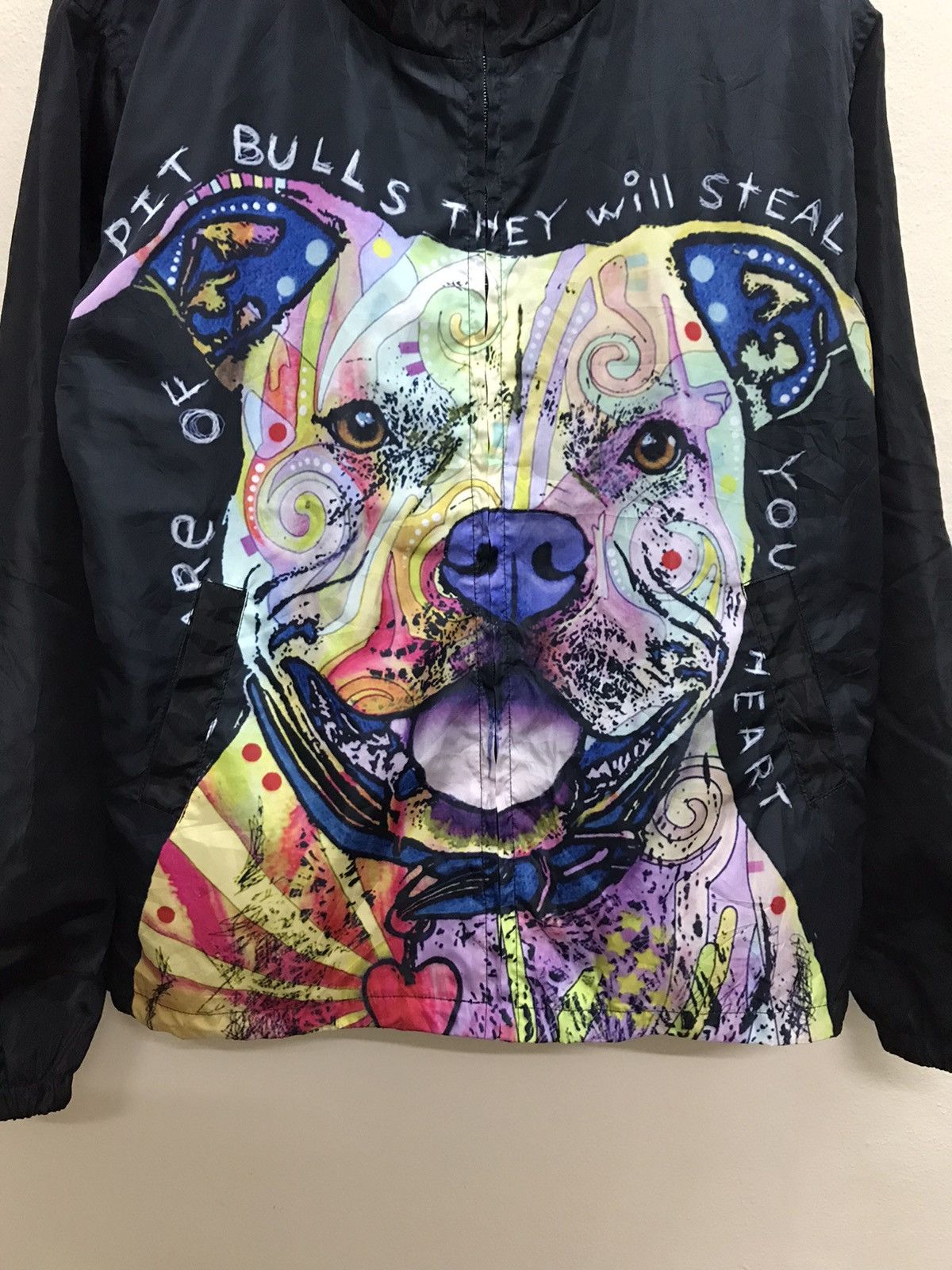 Japanese Brand Mr.1991 Pit Bulls Dog Graphic Windbreaker Jacket Hoodie Size US S / EU 44-46 / 1 - 14 Thumbnail