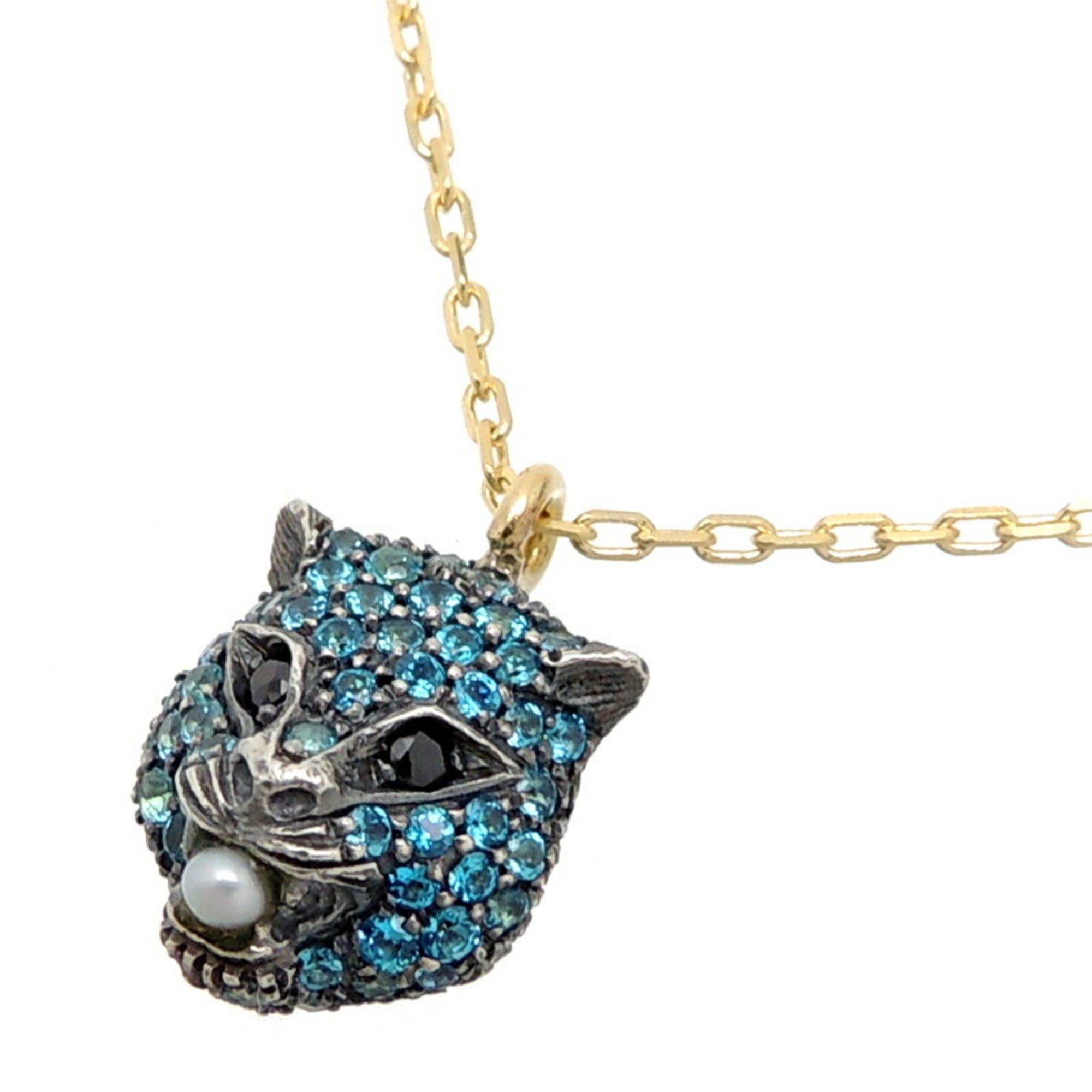 image of Gucci Le Marche Des Merveilles Women's And Men's Necklace 750 Yellow Gold in Black