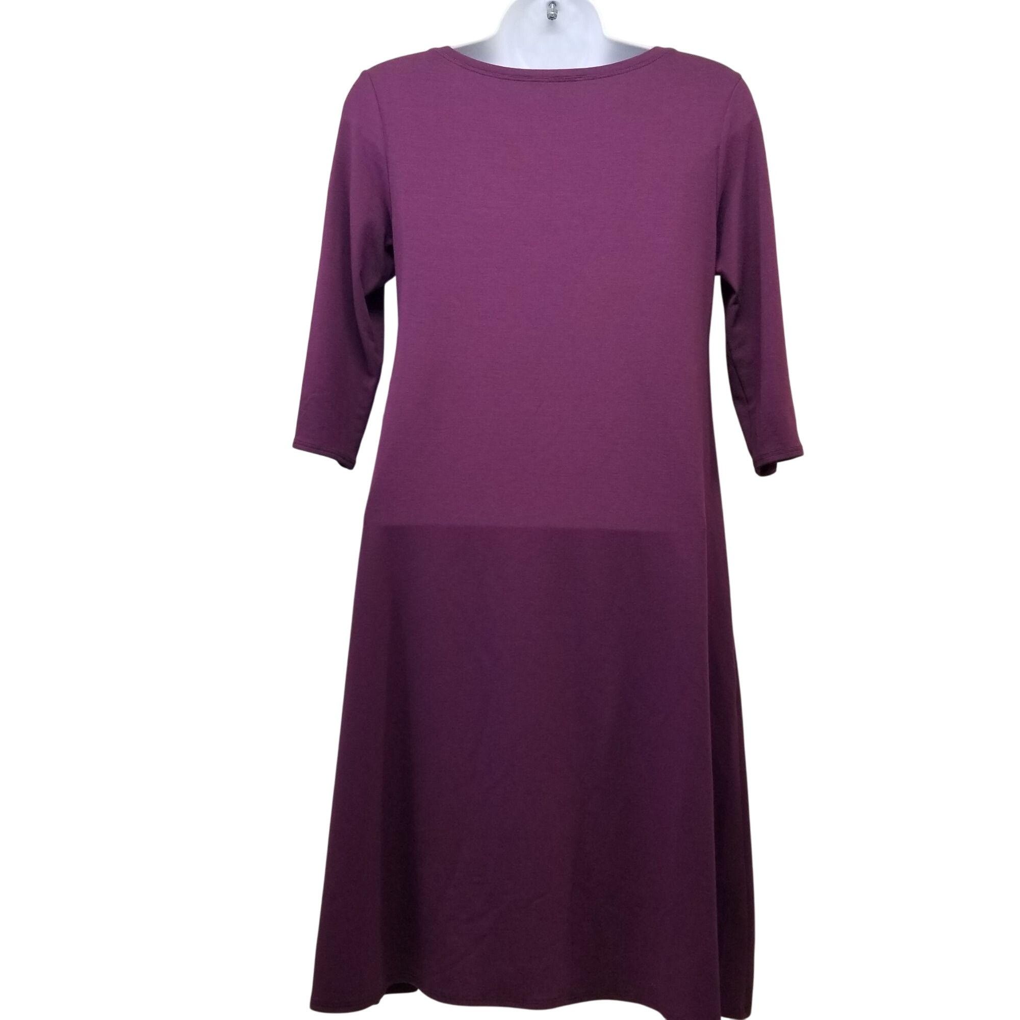 Eileen Fisher Eileen Fisher PP Purple Dress Elbow Sleeve Petite XS Stretch Size XS / US 0-2 / IT 36-38 - 5 Thumbnail