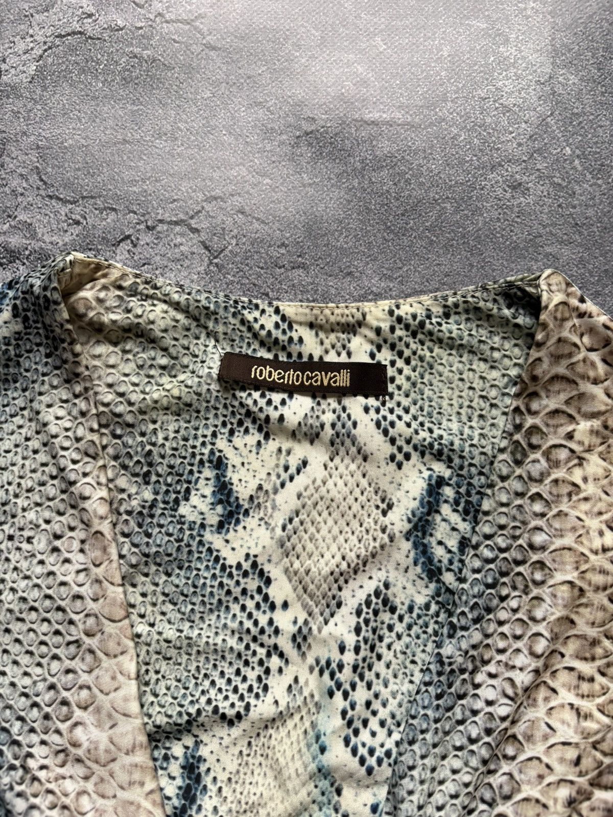 Roberto Cavalli Vintage Roberto Cavalli Luxury Snakeskin Pattern Dress Size L / US 10 / IT 46 - 8 Thumbnail