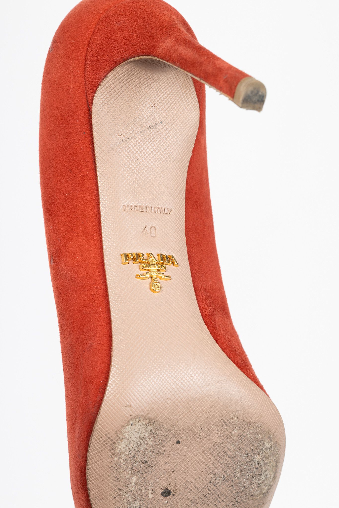 Prada Prada Red Suede Pointed-Toe Pumps Size US 9.5 / IT 39.5 - 5 Thumbnail