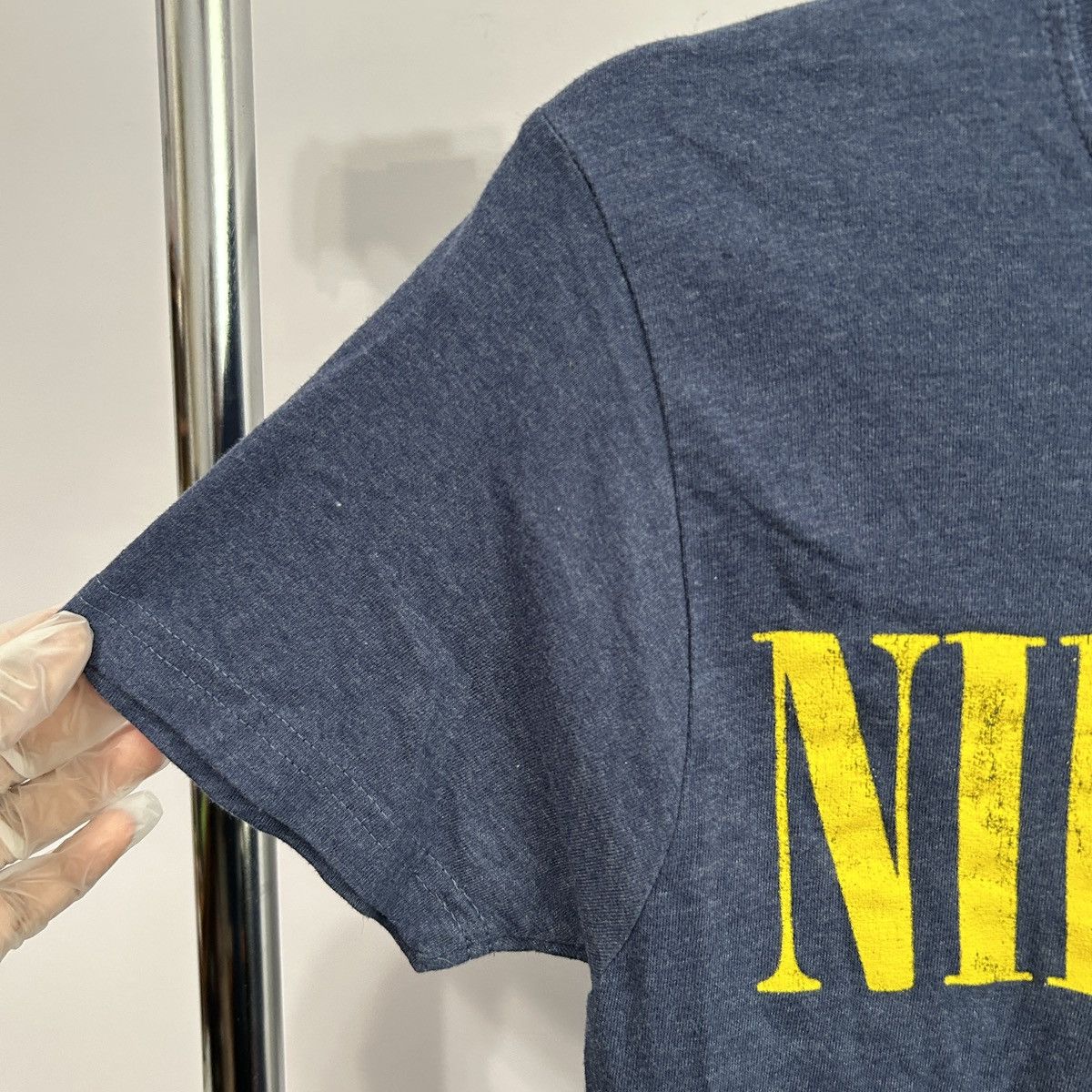 Nirvana Nirvana Dark Blue and Yellow Graphic Tee Sz Small - "Harley" Size S / US 4 / IT 40 - 4 Thumbnail
