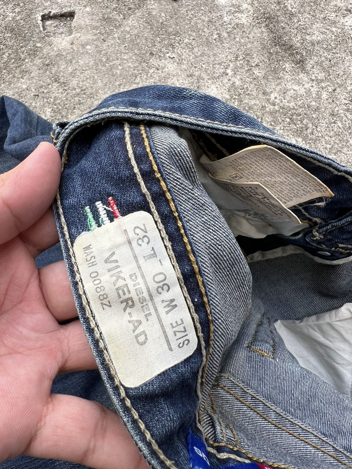 Adidas × Diesel 💥Vintage Diesel Industry x Adidas Distress Jean Size US 29 - 20 Thumbnail