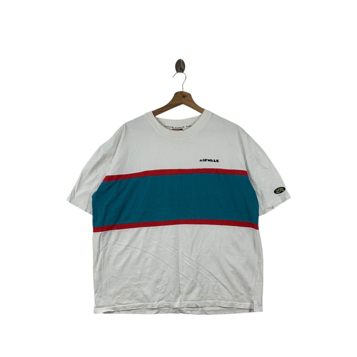 Airwalk AIRWALK SKATEBOARD STREETWEAR Striped Baggy Tee Shirt Top Size US XL / EU 56 / 4 - 1 Thumbnail