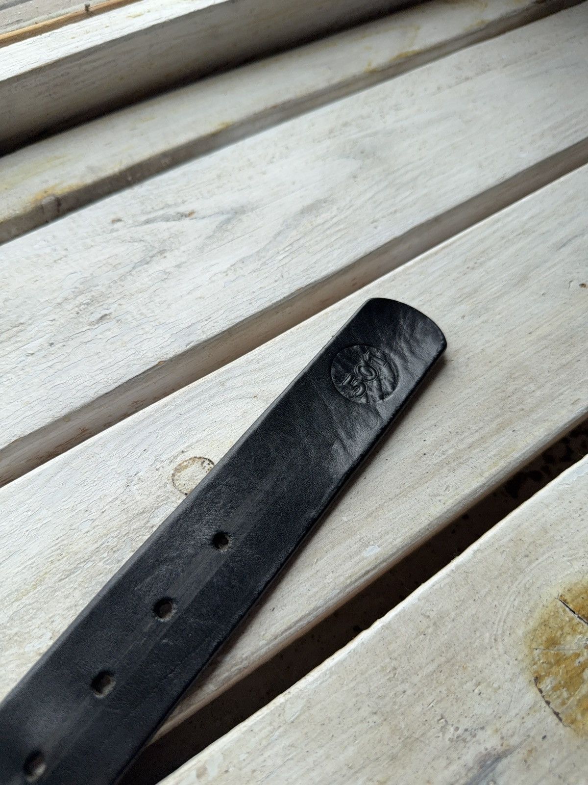 Levi's Vintage Clothing Vtg 90s Levi’s 501 USA Western Cowboy monogram leather belt Size ONE SIZE - 6 Thumbnail