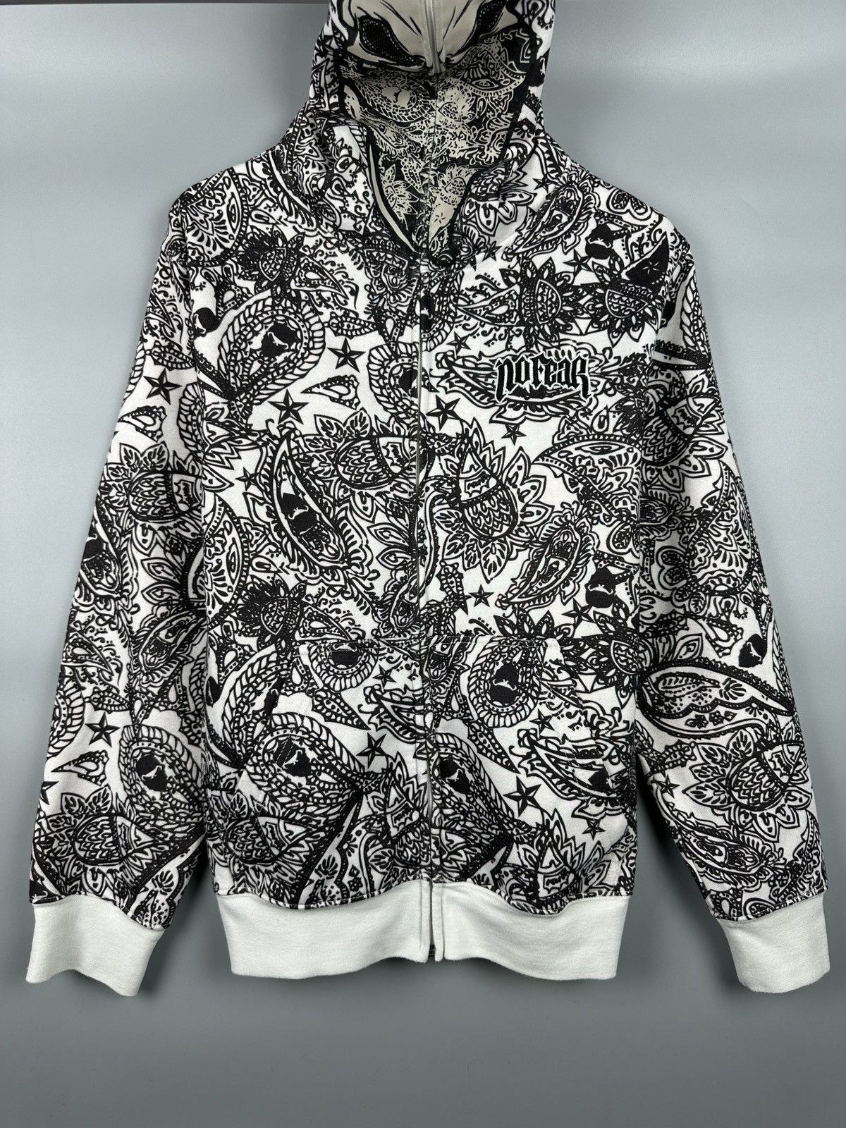 Tapout No Fear Skull Face Zip Hoodie Opium Paiesley Size US M / EU 48-50 / 2 - 17 Thumbnail