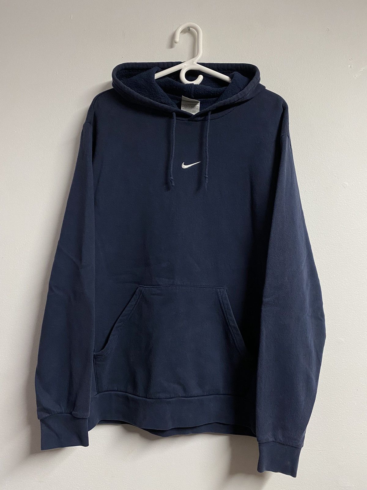 Vintage center swoosh Nike fashion hoodie blue