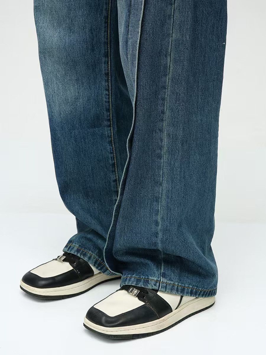 Japanese Brand × Jean Vintage High Street Spliced Loose Straight Jeans Size US 32 / EU 48 - 3 Thumbnail