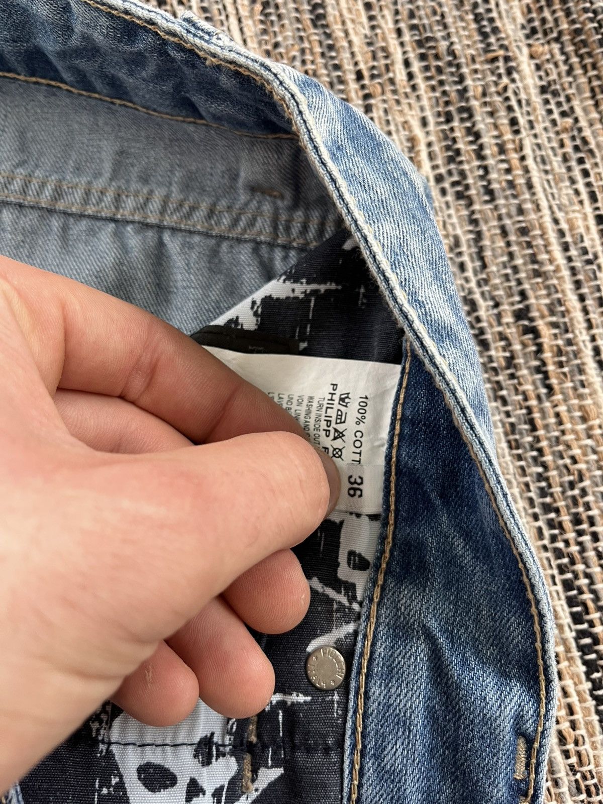 Philipp Plein New Philipp Plein Jeans Light Blue denim Distressed Wide Y2K Size US 36 / EU 52 - 20 Thumbnail