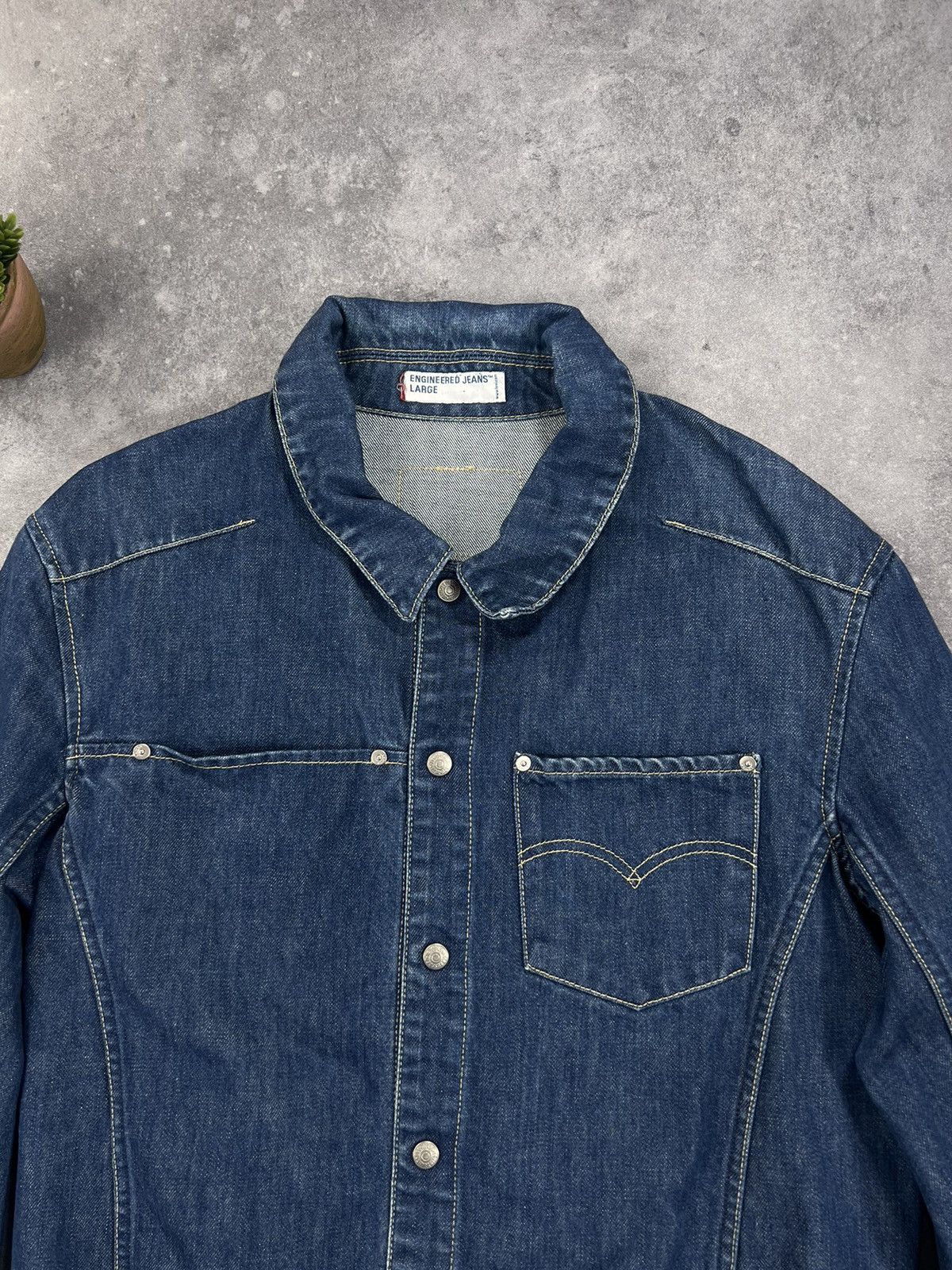 Levi's × Vintage Vintage 2001 Levi’s Denim Track Jacket Detroit Jeans Retro Size US M / EU 48-50 / 2 - 3 Thumbnail