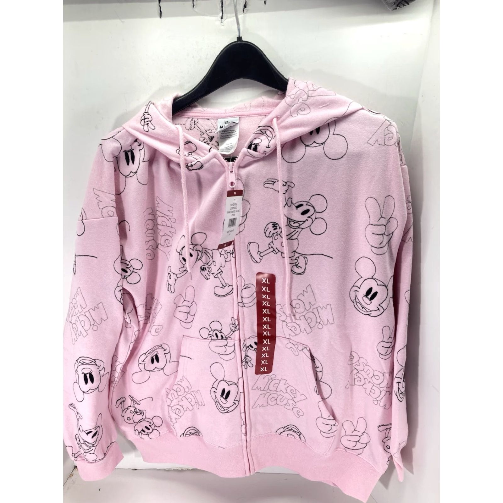 Disney Disney Mickey Mouse Hoodie Sweatshirt Women XL Pink AOP Full Zip Fleece NWT Size XL / US 12-14 / IT 48-50 - 2 Thumbnail