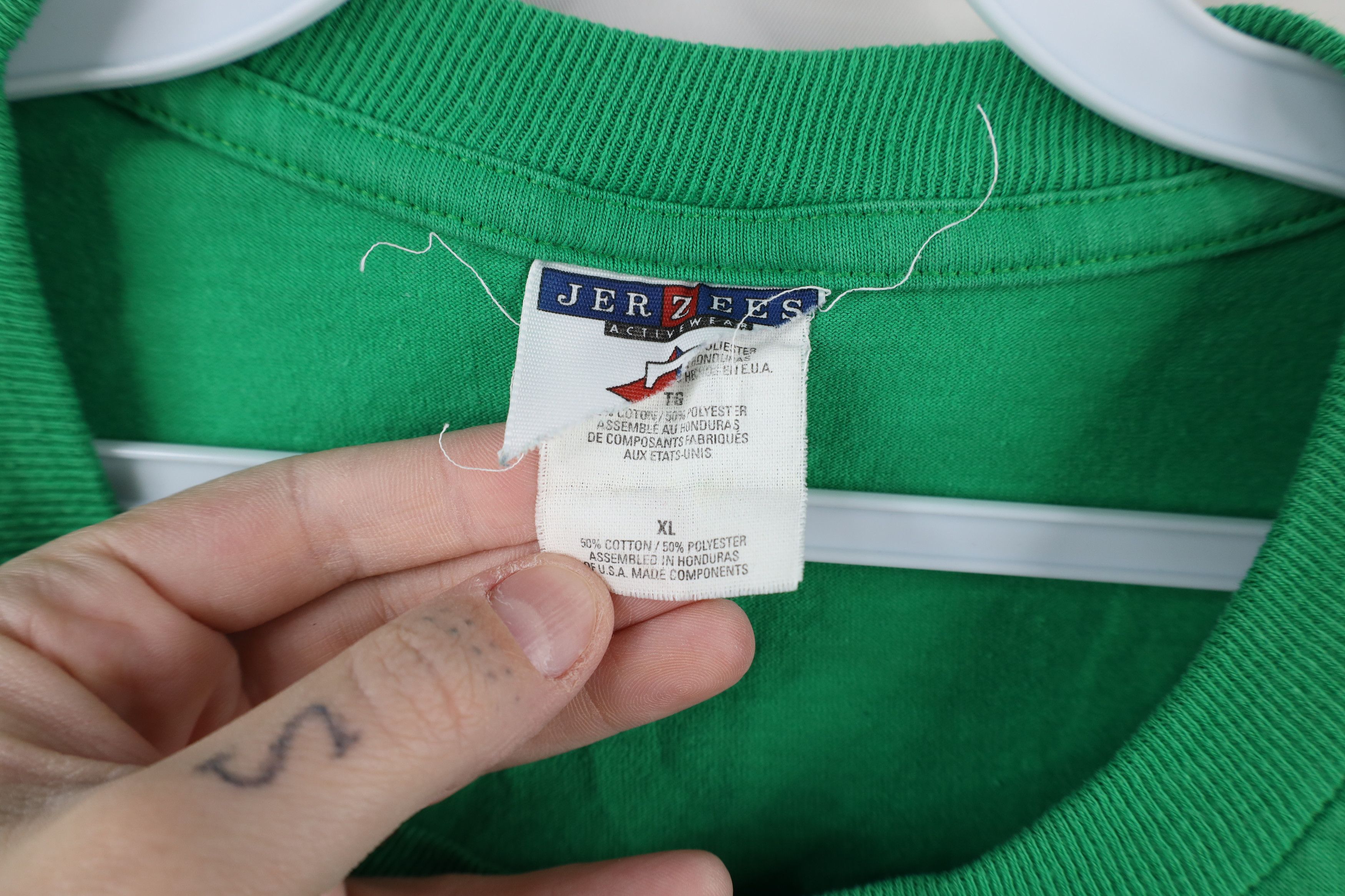 Vintage Vintage 90s Streetwear Blank Heavyweight T-Shirt Kelly Green Size US XL / EU 56 / 4 - 4 Thumbnail