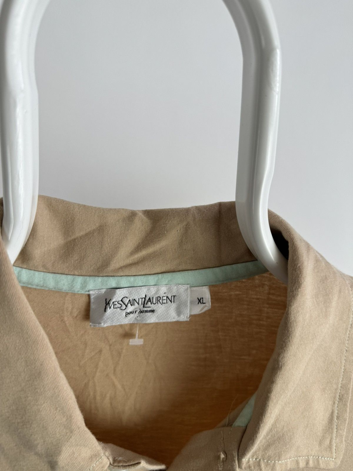 Vintage × Yves Saint Laurent Vintage Yves Saint Lauren YSL Basic Beige Polo Size US XL / EU 56 / 4 - 3 Thumbnail