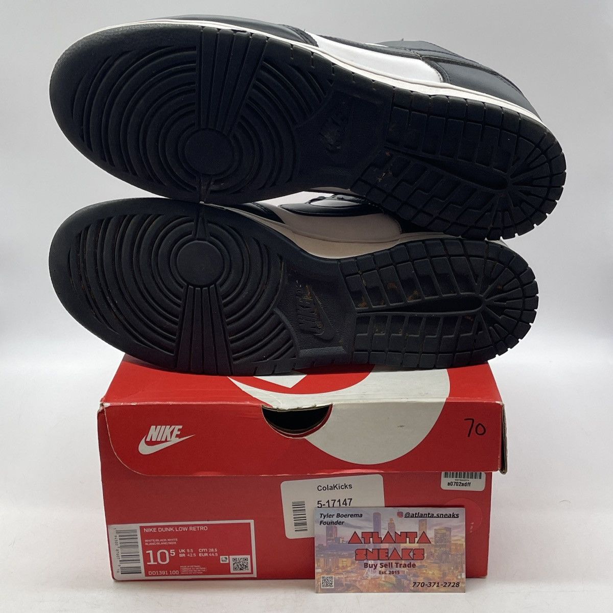 Nike Dunk low black white Size US 10.5 / EU 43-44 - 7 Thumbnail