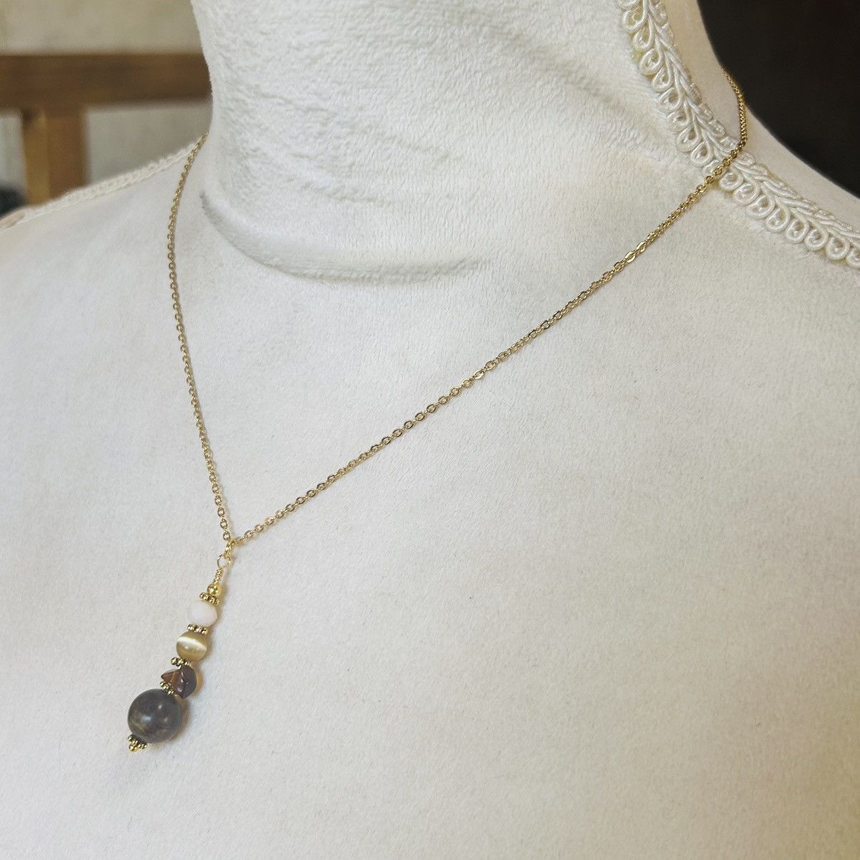 Handmade Handcrafted elegant oriental agate amber necklace set Size ONE SIZE - 6 Thumbnail
