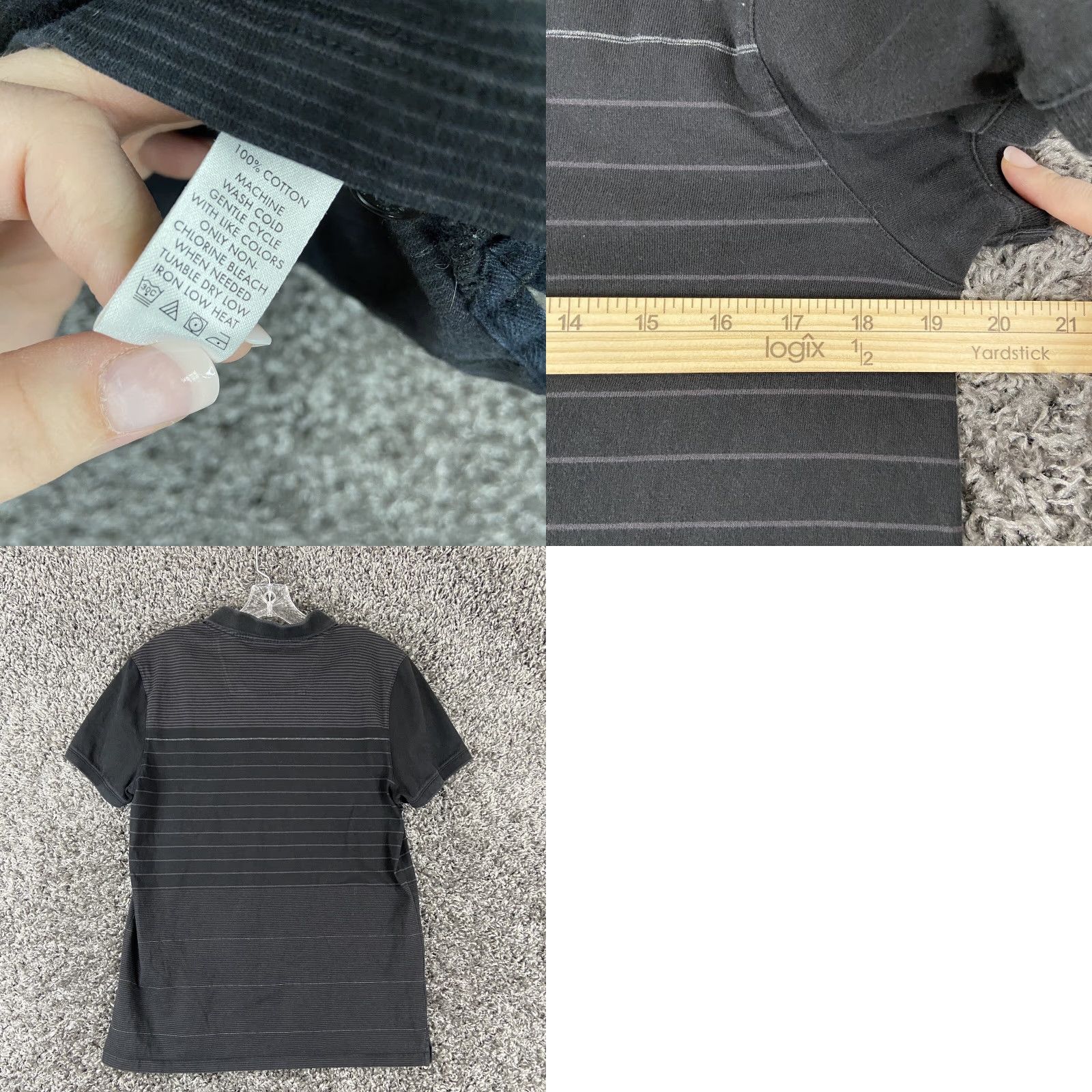 Calvin Klein CALVIN KLEIN Polo Shirt Slim Fit Men Neck Striped Black L Cotton Segmented 2010s Mens Size US L / EU 52-54 / 3 - 8 Thumbnail