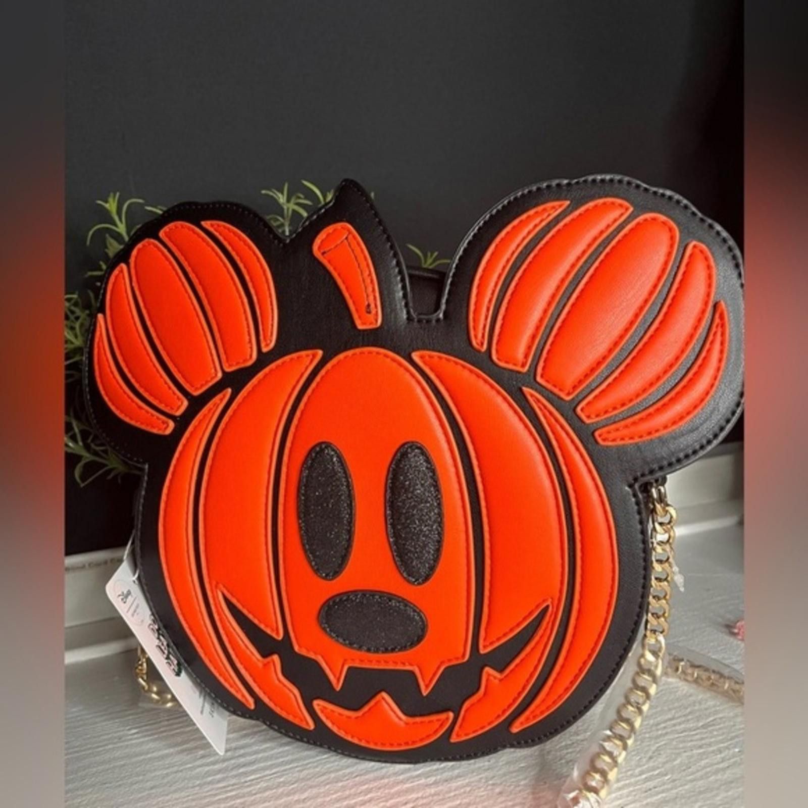 Disney Mickey Mouse Jack-O-Lantern Crossbody Bag NWT in Black, Women's