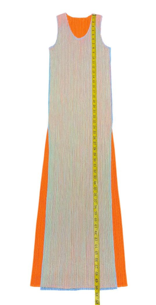 Pleats Please Issey Miyake Pleats Please Fluorescent Green Orange Mesh Overlay Dress Size L / US 10 / IT 46 - 15 Thumbnail