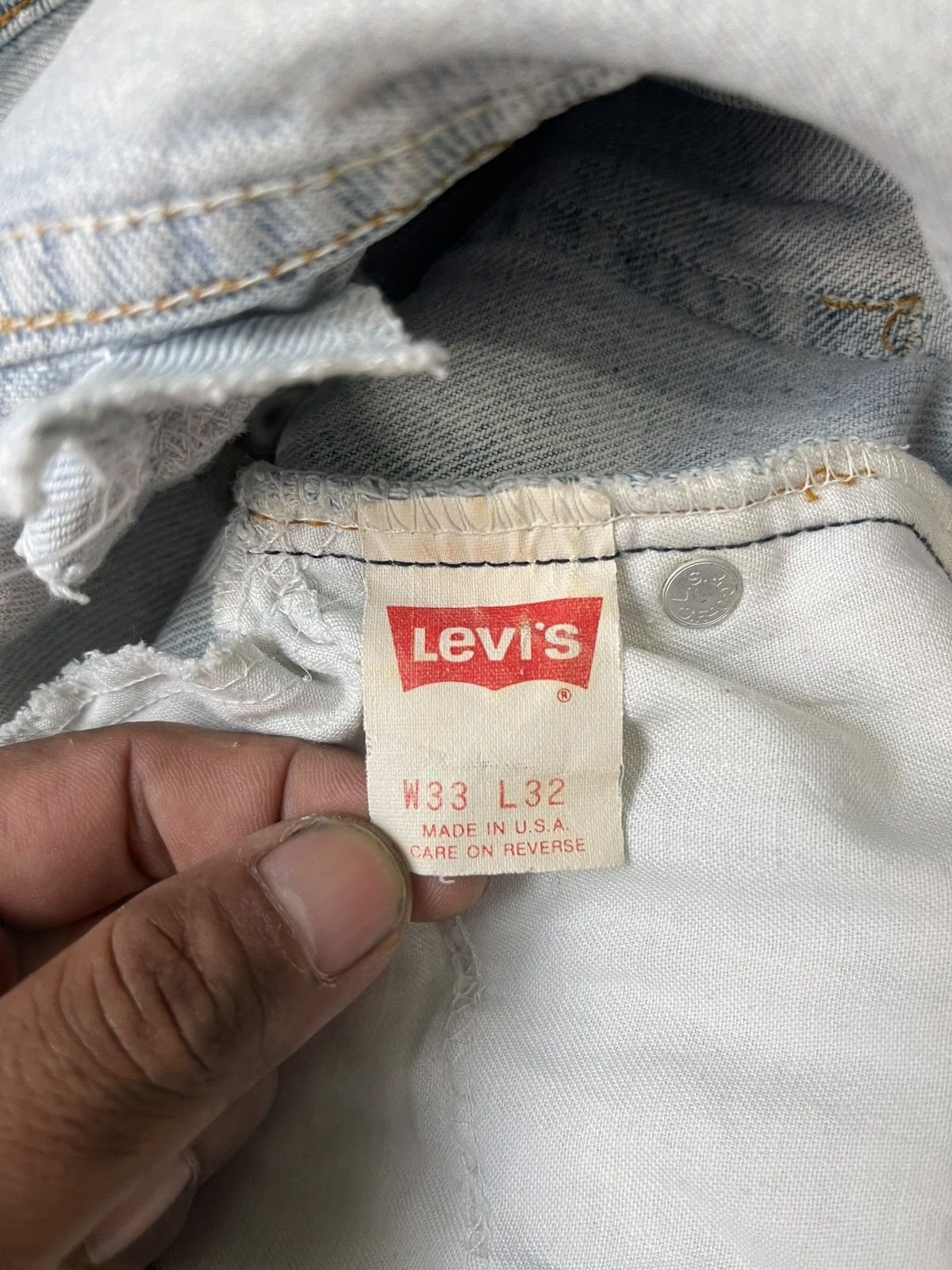 Levi's Vintage Levi’s 550 Jeans Orange Tab Faded Distressed Size US 33 - 6 Thumbnail