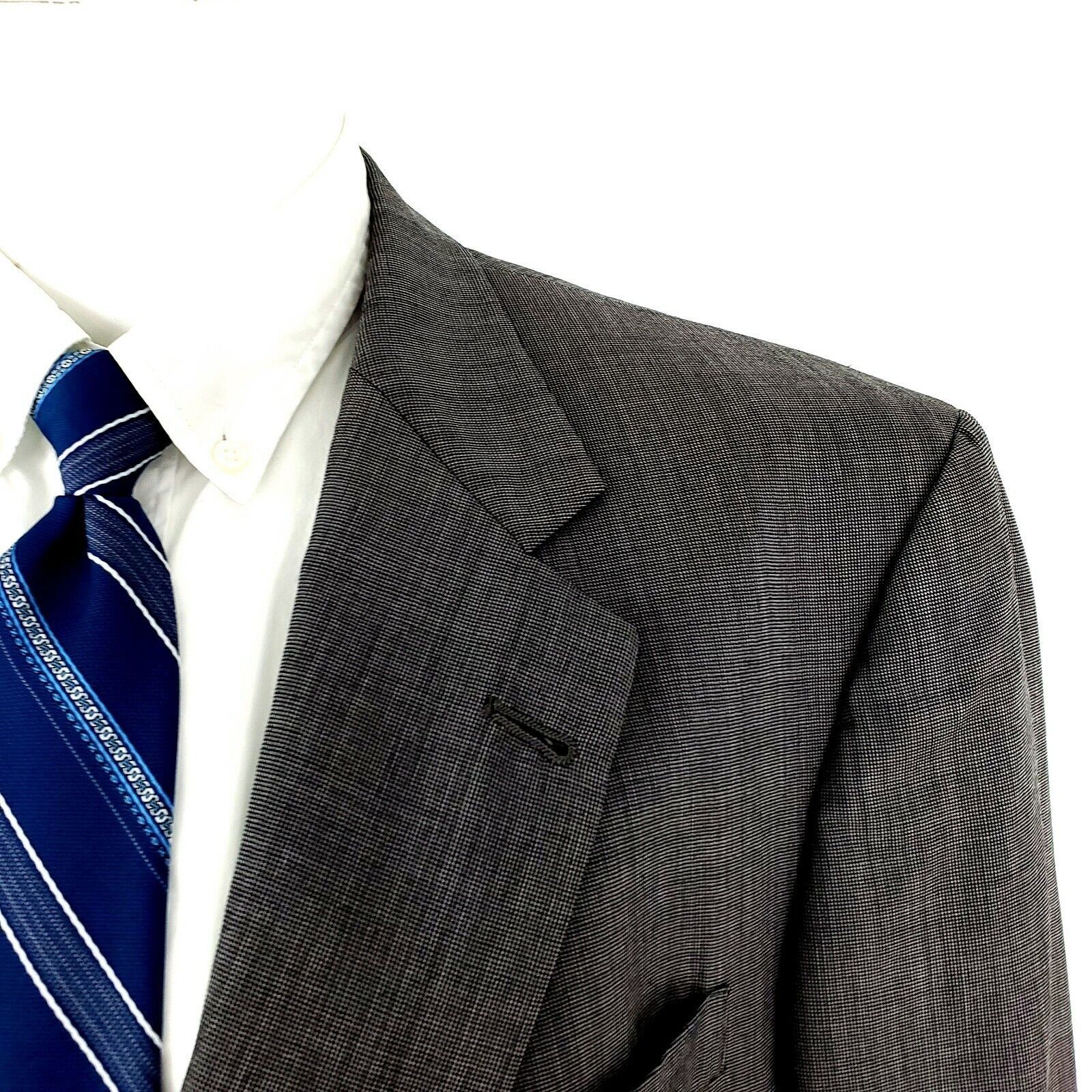Hart Schaffner Marx Hart Schaffner Marx Wool 2 Button Blazer 44L Nailshead Gray Size 44L - 2 Thumbnail