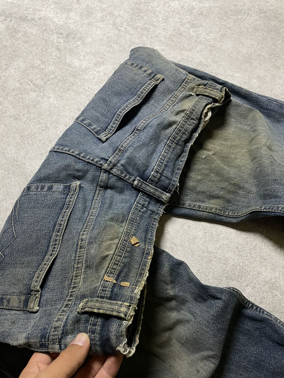 If Six Was Nine × Le Grande Bleu (L.G.B.) × Tornado Mart Distressed Work Denim Angelo Litric Cut & Burn IfSixWasNine Size US 32 / EU 48 - 14 Thumbnail