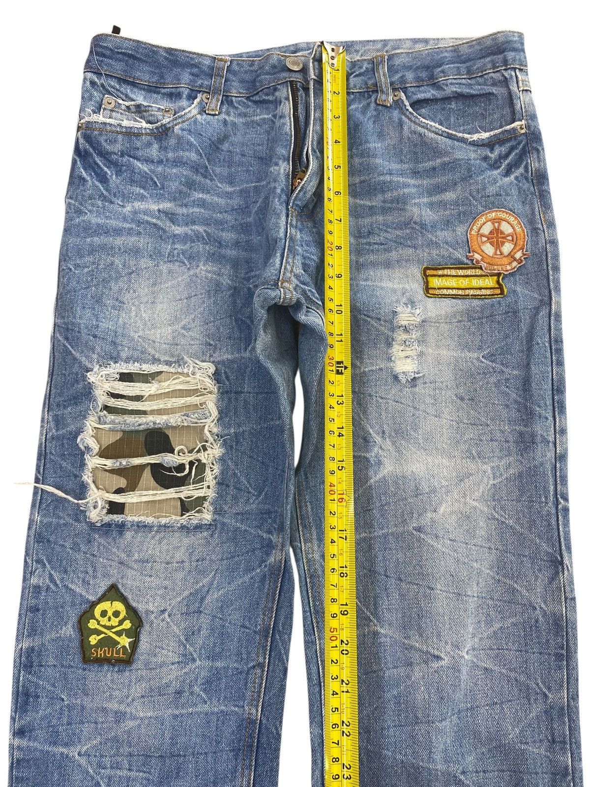 Japanese Brand Japanese Brand Patchwork Distressed Style Loose Jeans Size US 31 - 6 Thumbnail