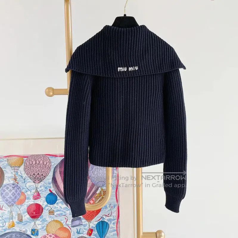 Miu Miu Miu Miu Black Wool Zip Jacket for Women . Size M / US 6-8 / IT 42-44 - 2 Thumbnail