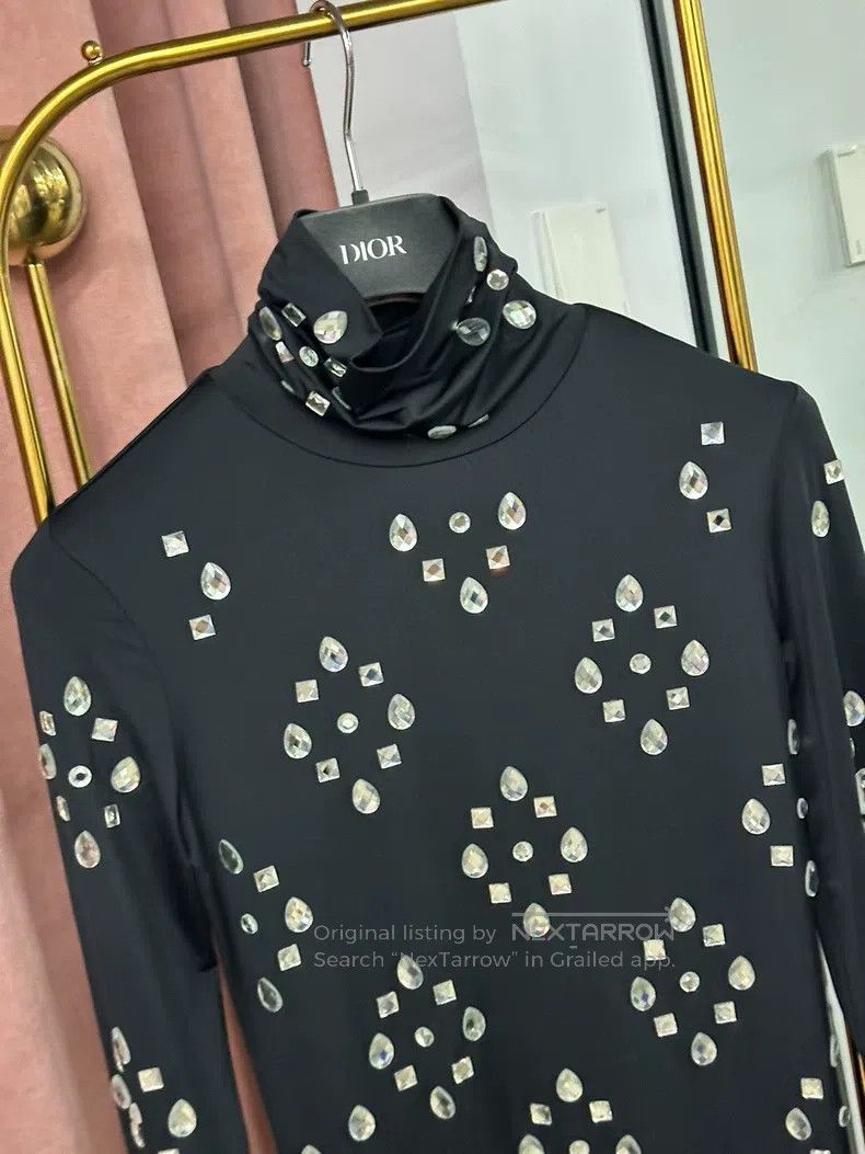 Other Dries Van Noten Black rhinestone base layer long-sleeved t Size S / US 4 / IT 40 - 2 Thumbnail