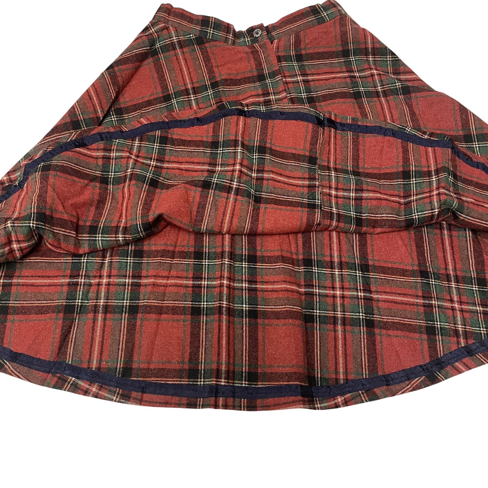 Other Vtg TARTAN MIDI Wool Tweed A Line Flared Skirt XS Size 28" / US 6 / IT 42 - 3 Thumbnail