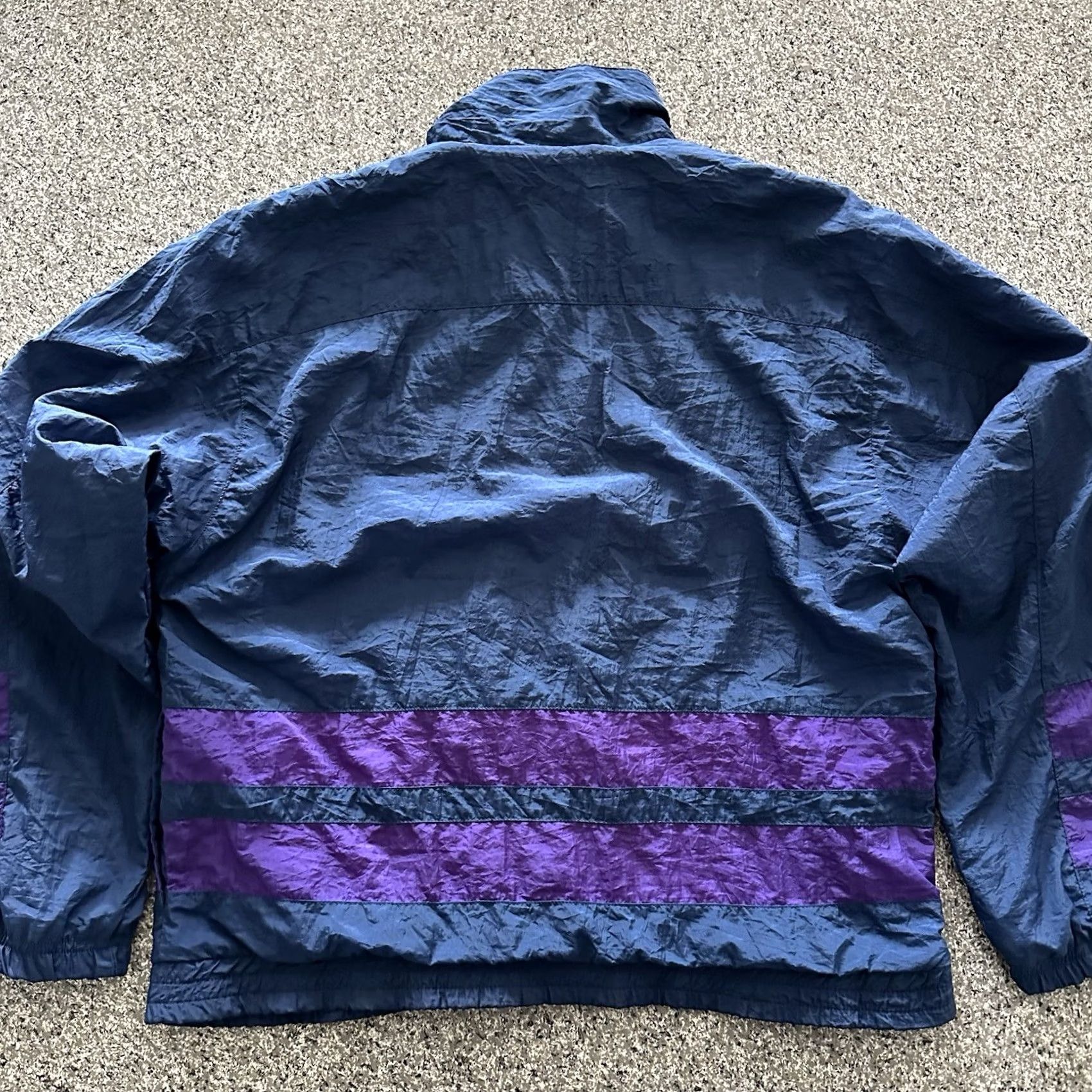 Reebok Vintage Reebok Track Jacket Mens M Lightweight Windbreaker Full Zip Navy Purple Size US M / EU 48-50 / 2 - 6 Thumbnail